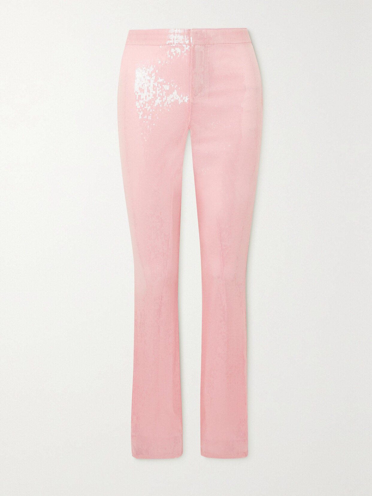 ROTATE Birger Christensen - + Net Sustain Amalini Sequined Stretch Recycled-satin Skinny Pants - Pink