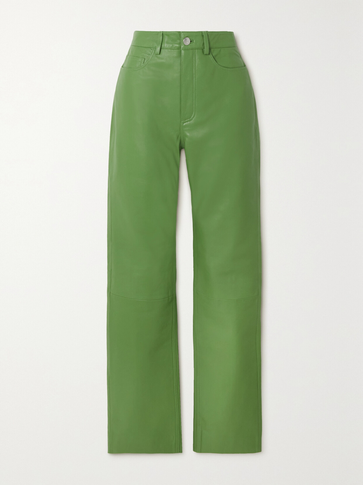 REMAIN Birger Christensen Lynn Leather Straight-leg Pants - Green