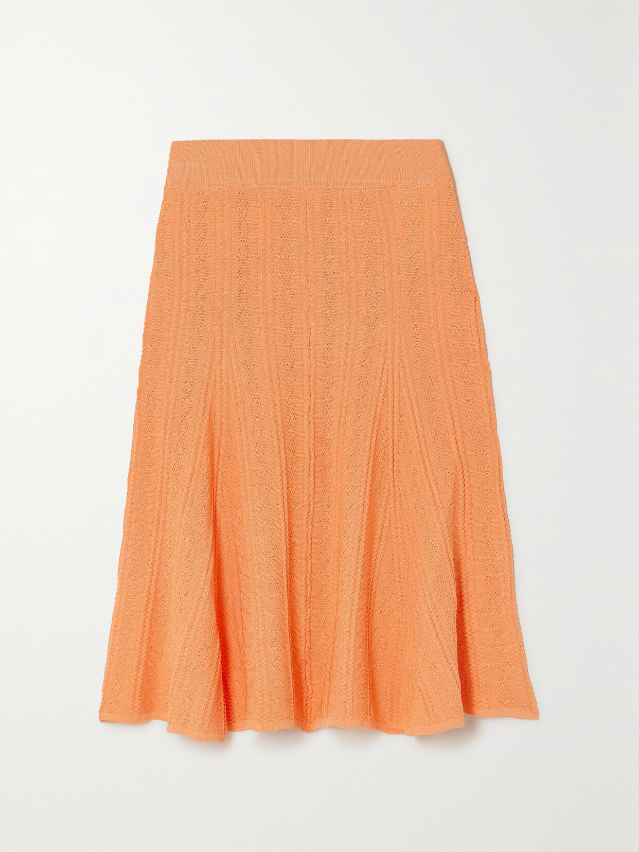 REMAIN Birger Christensen Bastia Pointelle-knit Skirt - Orange