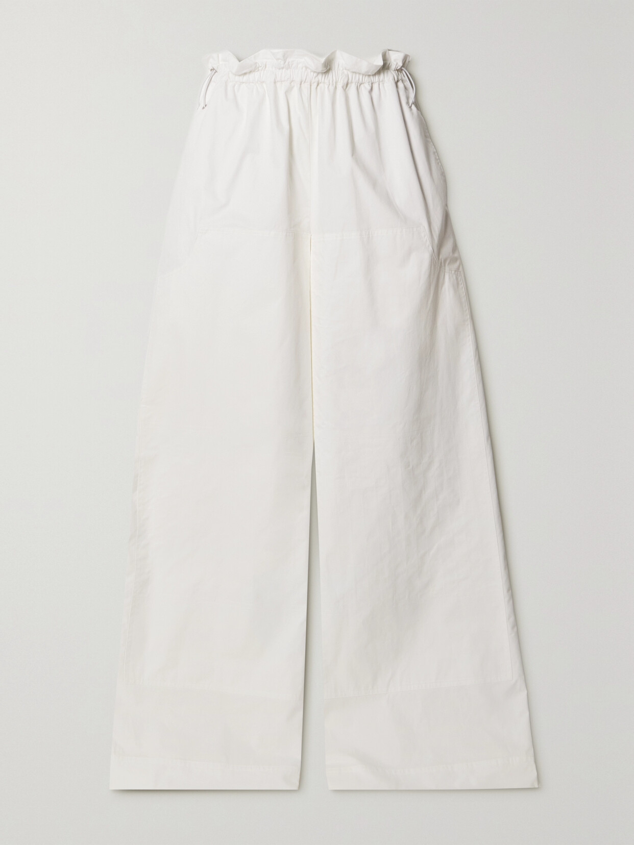 REMAIN Birger Christensen - Hani Cotton-poplin Wide-leg Cargo Pants - White