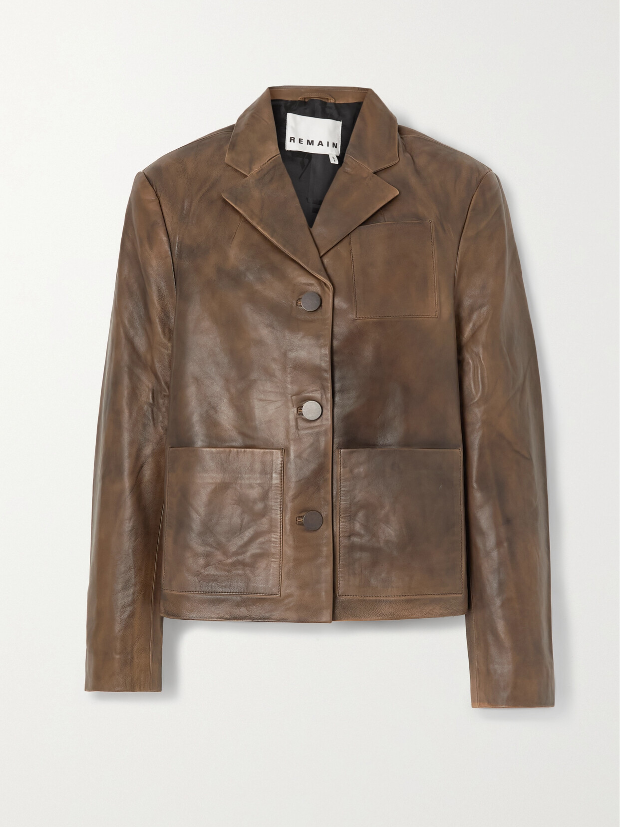 REMAIN Birger Christensen - Cilia Leather Blazer - Brown