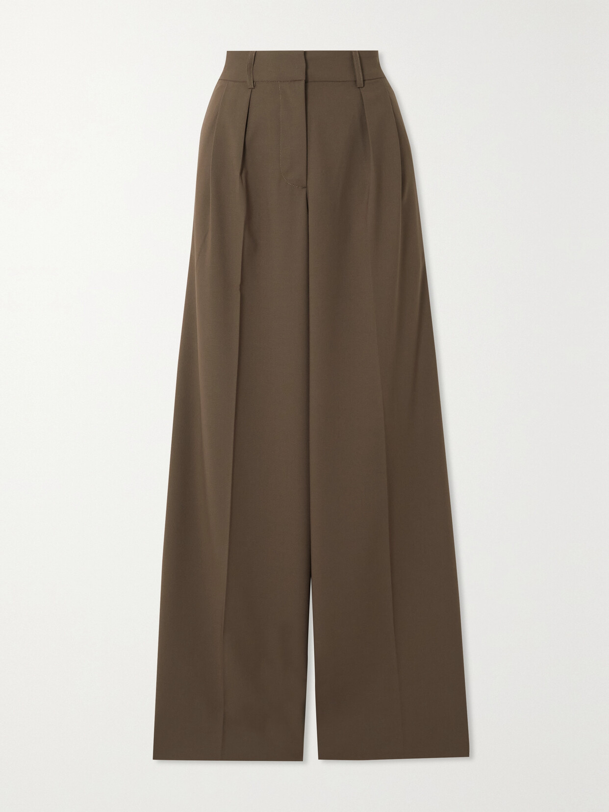 REMAIN Birger Christensen - Kise Pleated Woven Wide-leg Pants - Brown