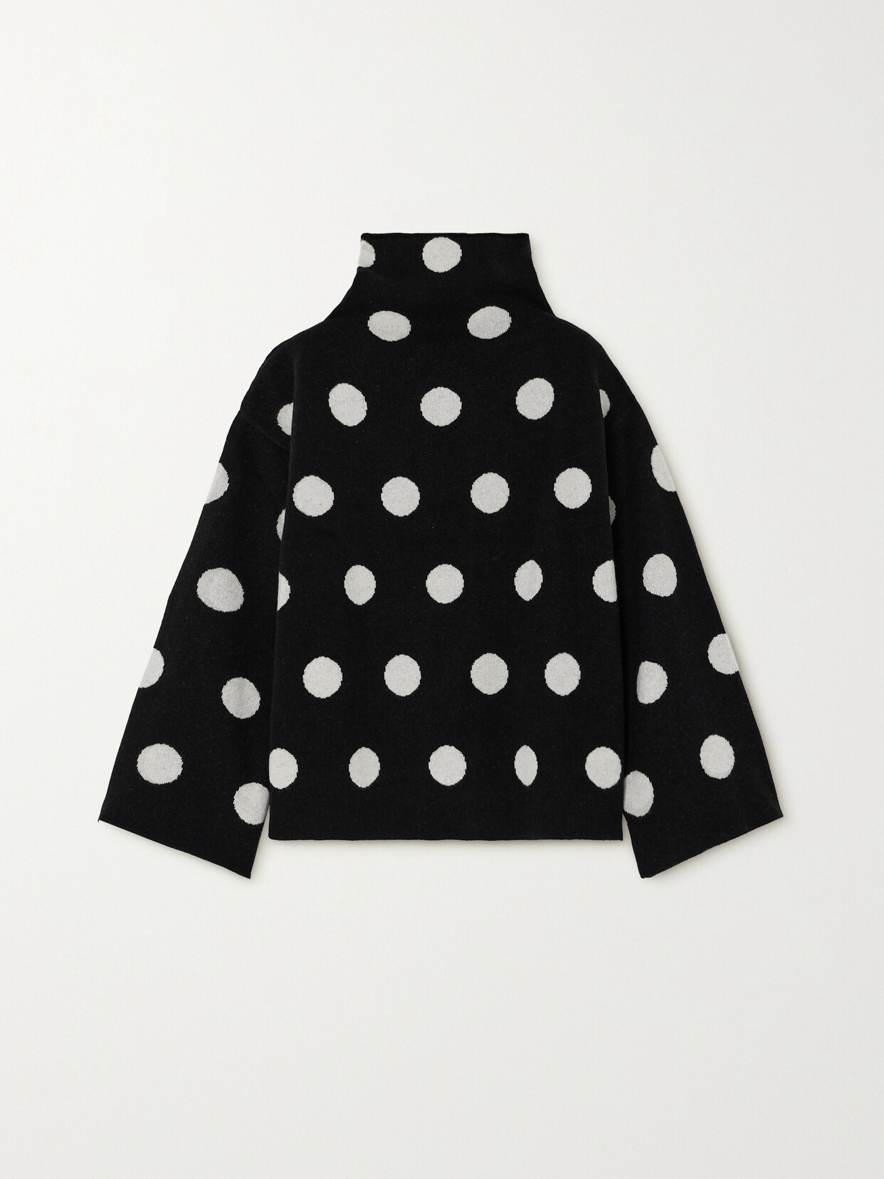 Batsheva - Saga Polka-dot Wool And Cashmere-blend Turtleneck Sweater - Black