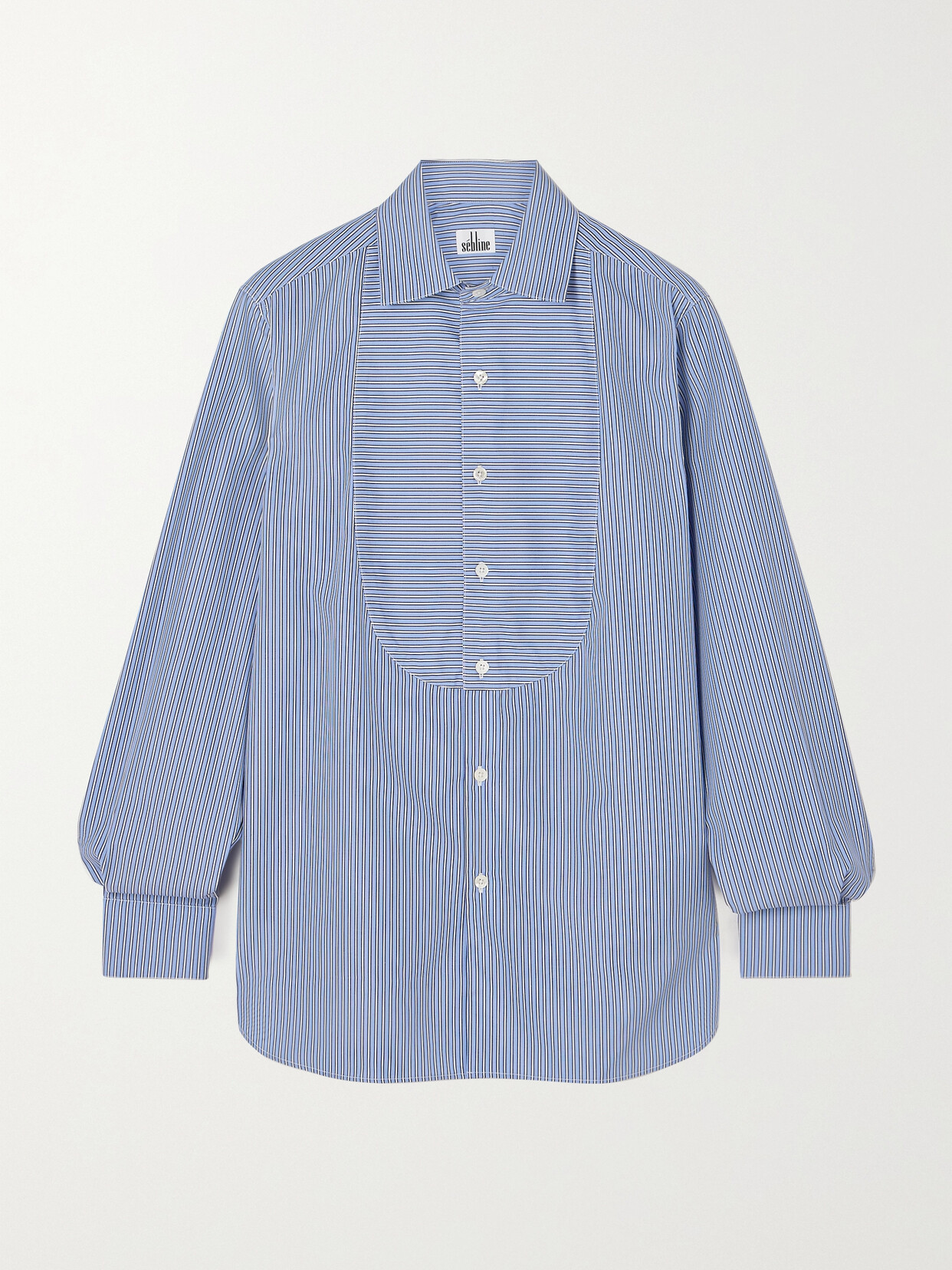 Sebline Bunny Striped Cotton-poplin Shirt - Blue