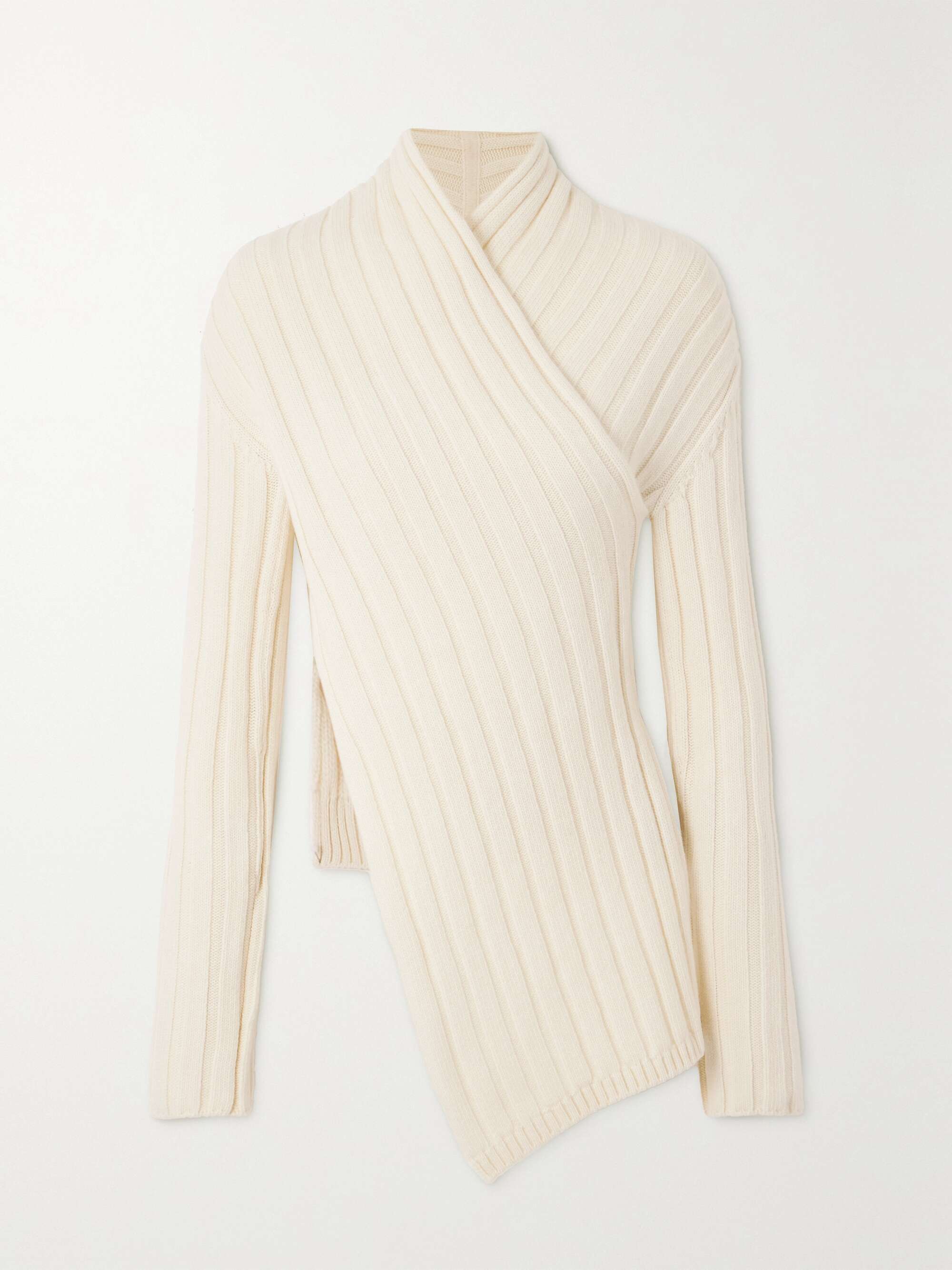 Ribbed sales wool sweater