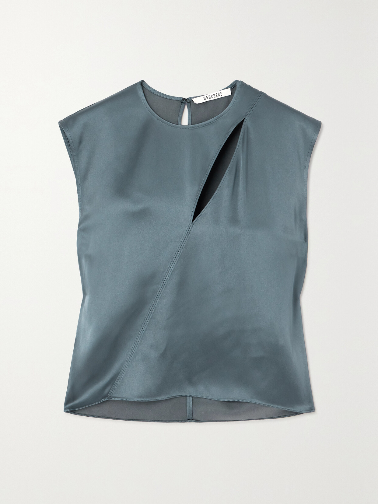 GAUCHERE - Cut-out Satin Tank - Blue