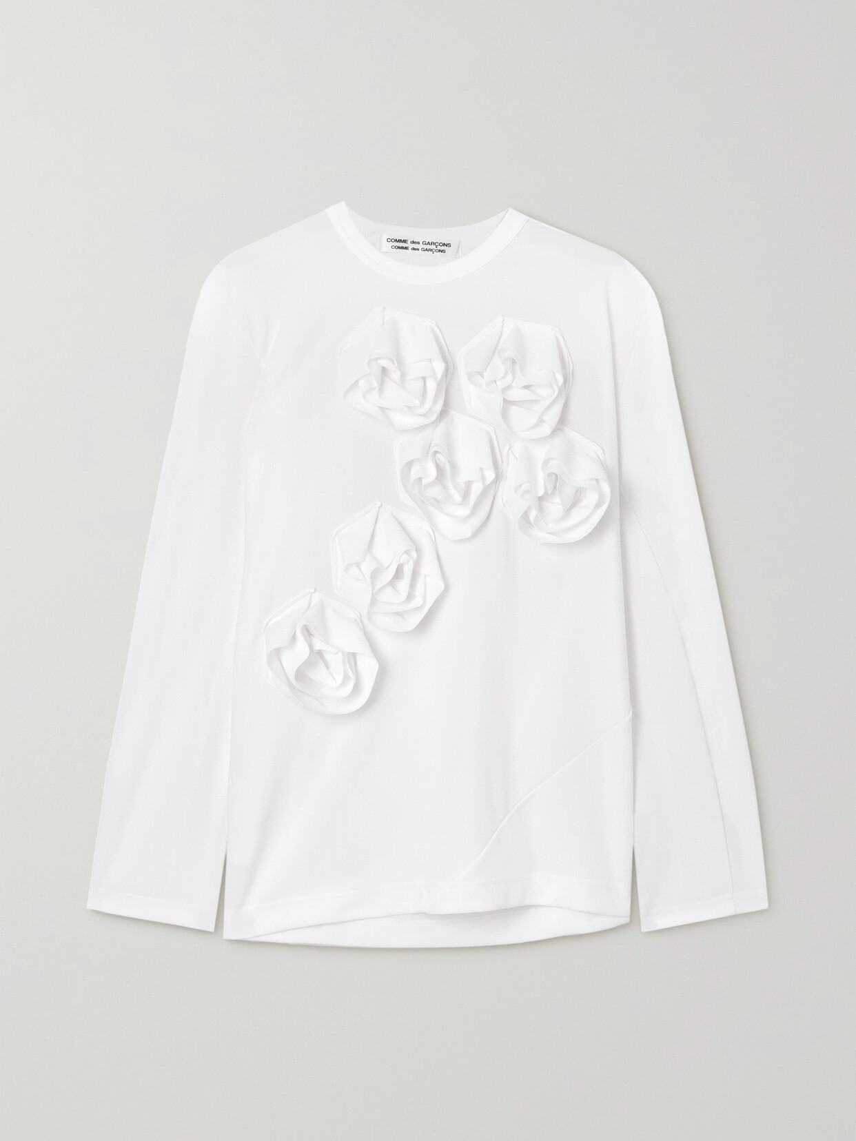 Comme des Garçons Comme des Garçons - Appliquéd Piqué T-shirt - White