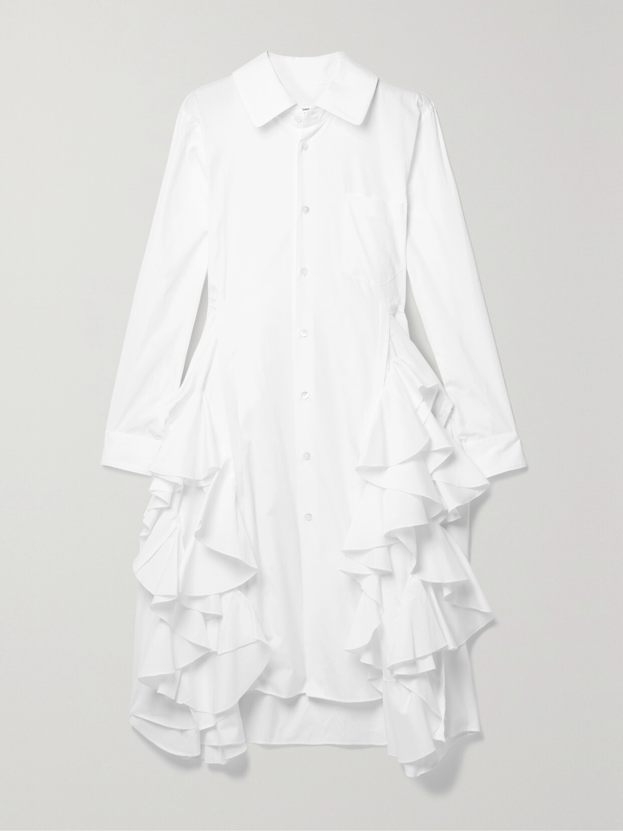 Comme des Garçons Comme des Garçons - Ruffled Cotton-poplin Midi Dress - White