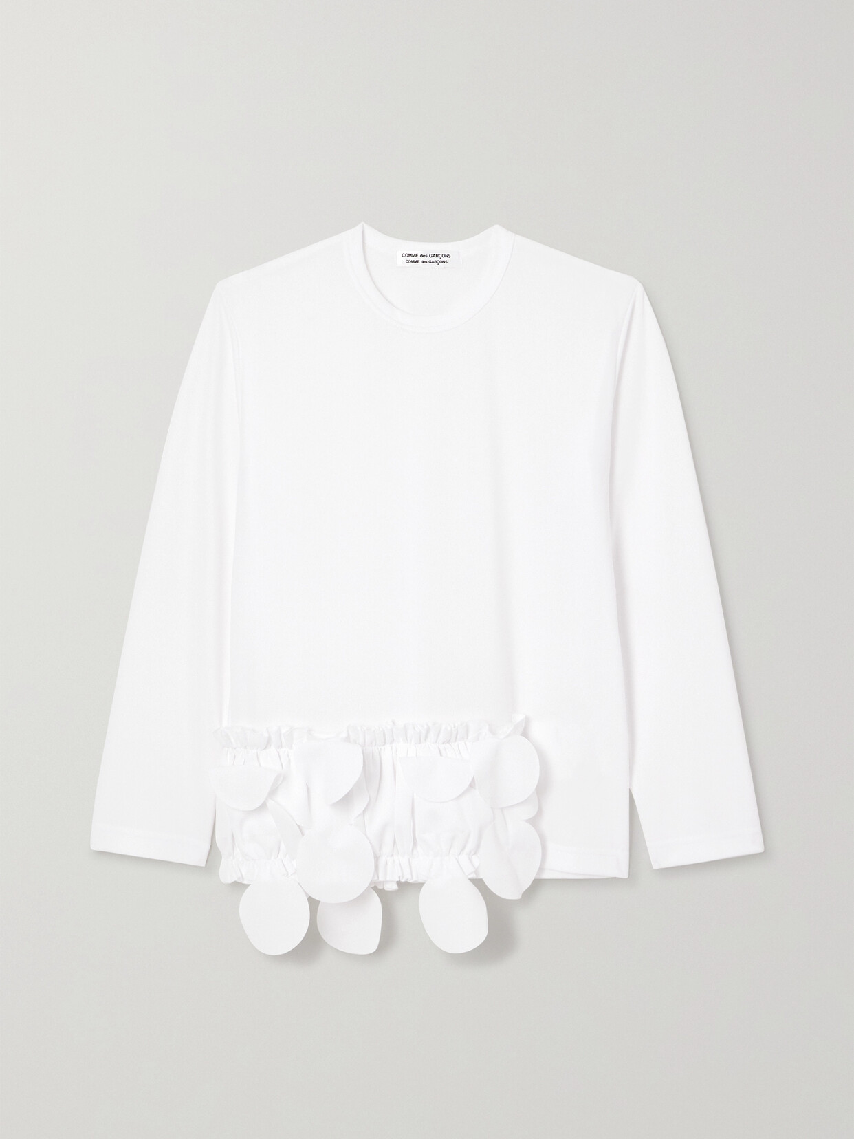 Comme des Garçons Comme des Garçons Ruffled Appliquéd Piqué T-shirt