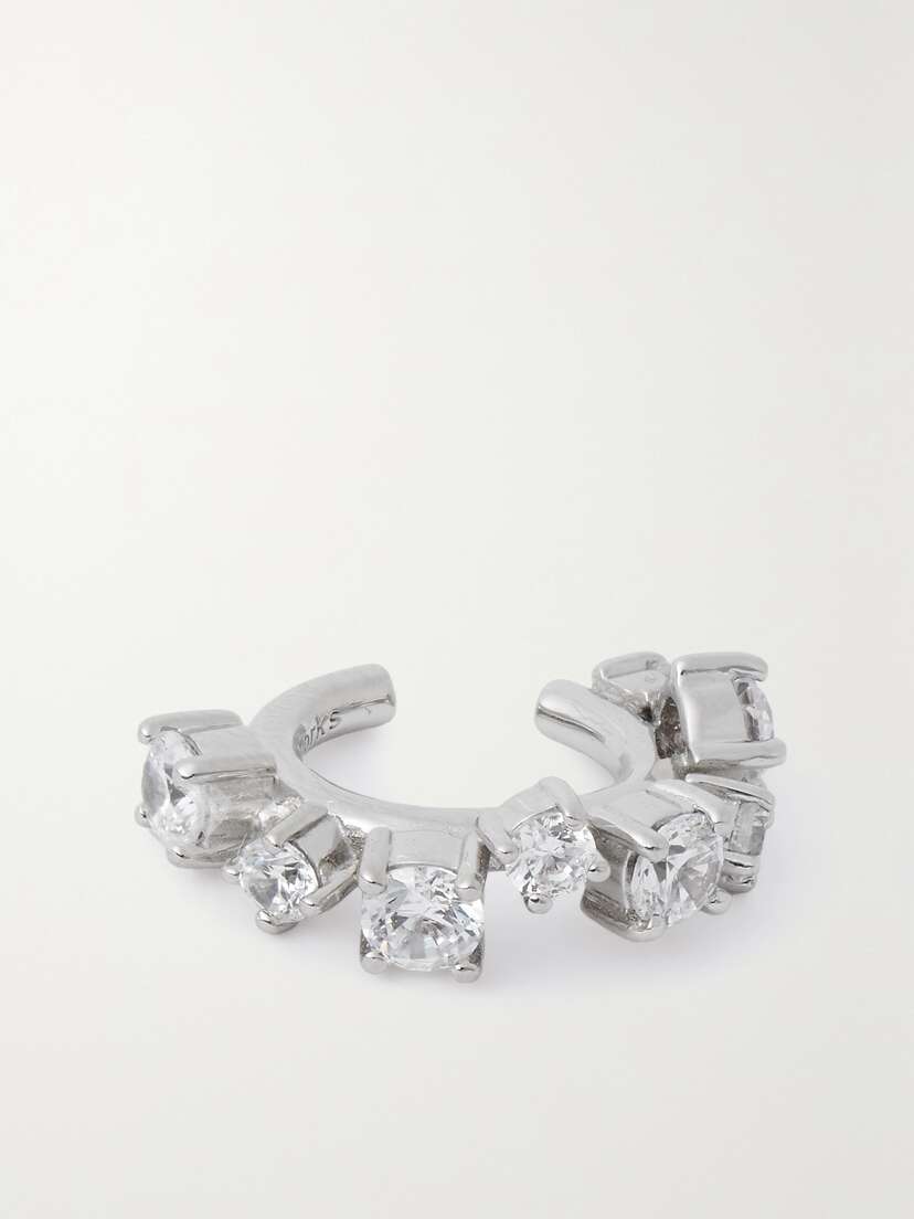 Completedworks + Net Sustain Rhodium-plated Recycled Silver Cubic Zirconia Ear Cuff