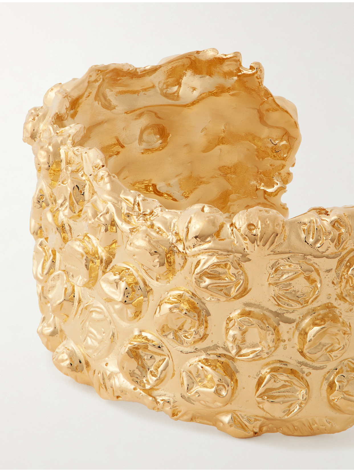 Completedworks Crushed Bubbles 14kt Gold-plated Cuff In Silver