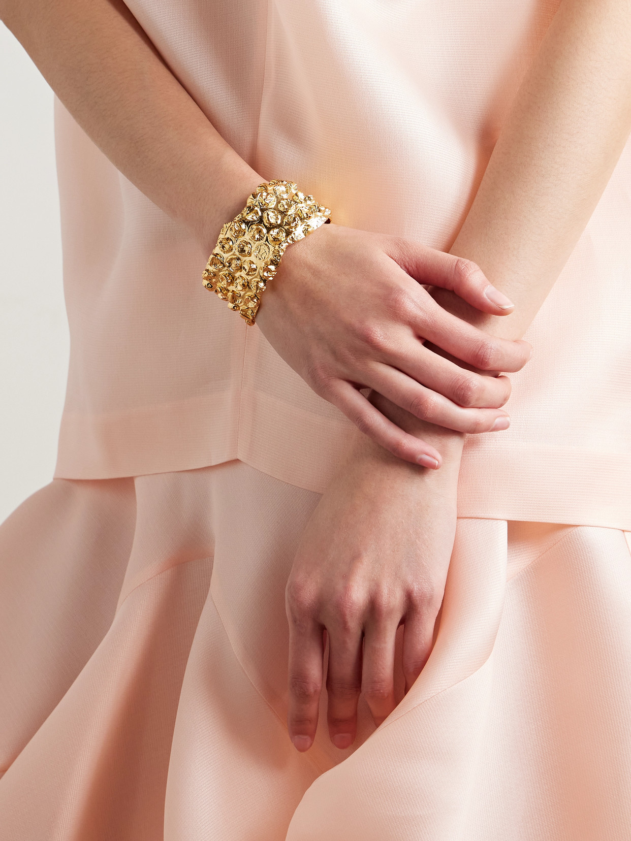 Completedworks Crushed Bubbles 14kt Gold-plated Cuff In Silver