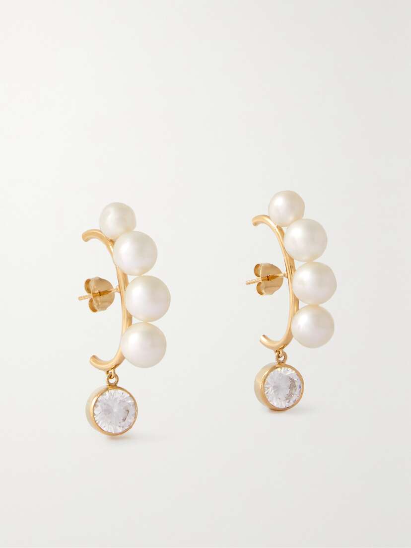 Completedworks + Net Sustain Recycled Gold Vermeil, Pearl And Cubic Zirconia Earrings