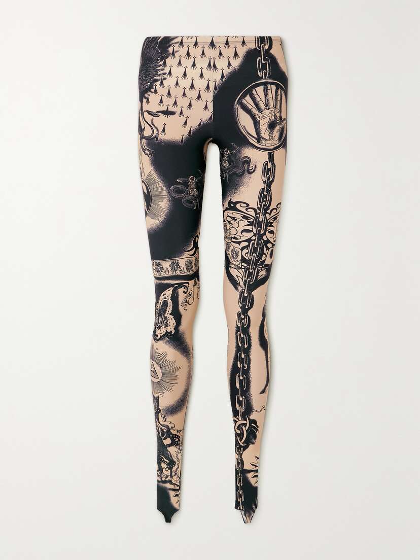 Jean Paul Gaultier Heraldique Printed Stretch-jersey Leggings