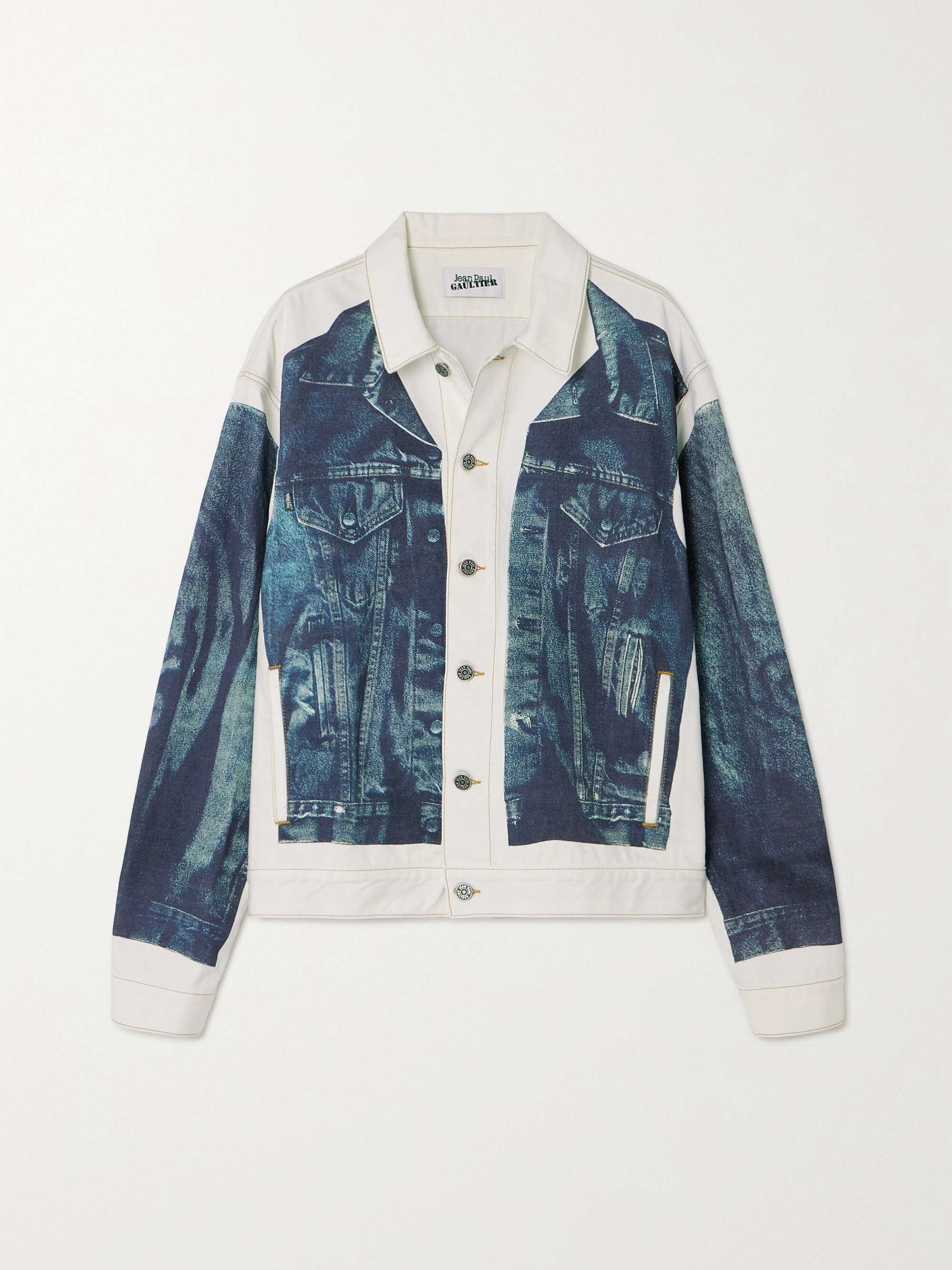 JEAN PAUL GAULTIER Trompe l'oeil printed denim jacket | NET-A-PORTER