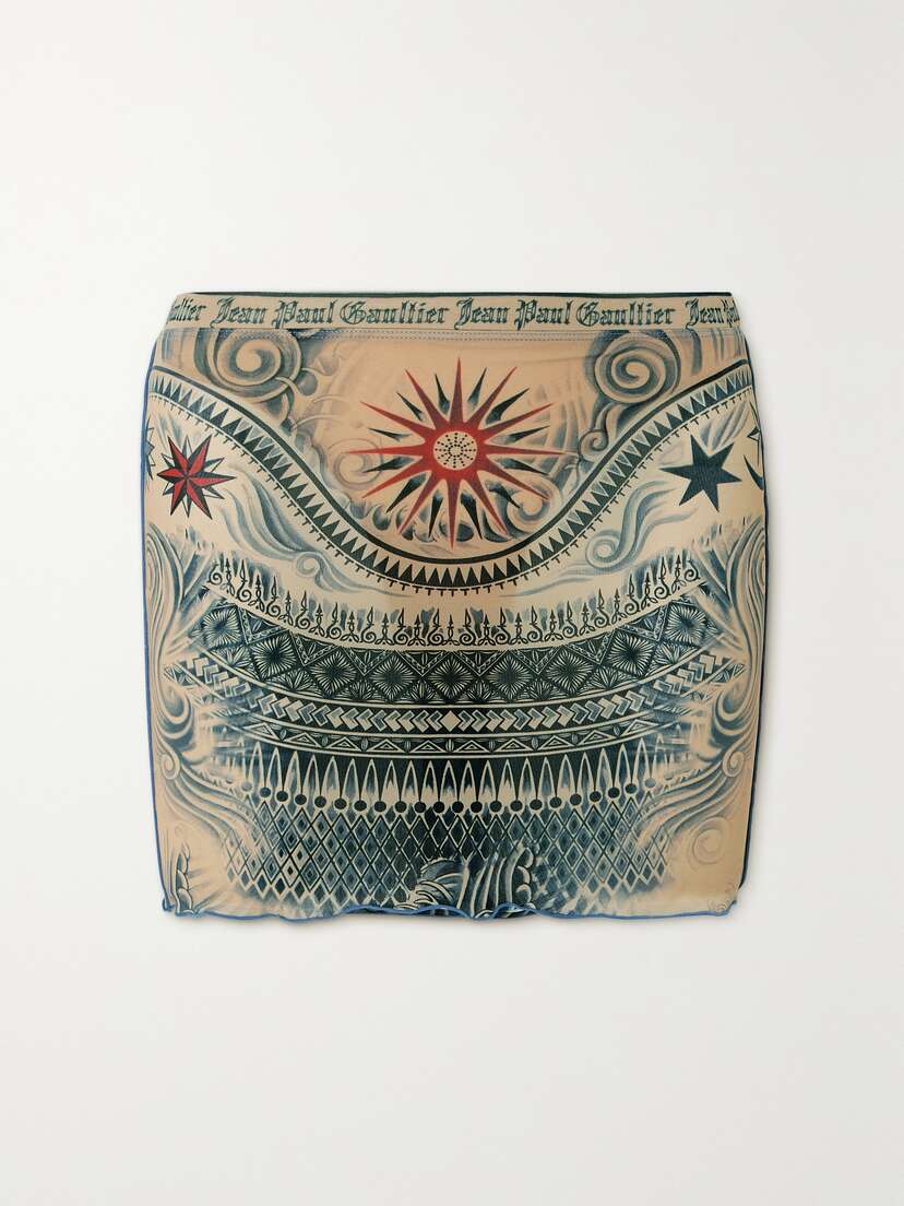 Jean Paul Gaultier Printed Stretch-jersey Mini Skirt