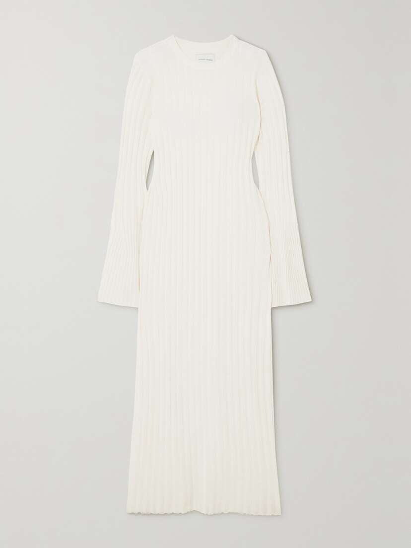 LOULOU STUDIO + Net Sustain Bolga Ribbed Merino Wool And Cashmere-blend Midi Dress