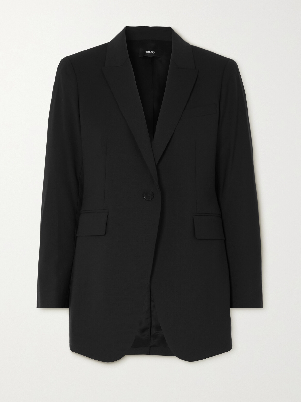 Theory - Round Etiennette Grain De Poudre Stretch-wool Blazer - Black