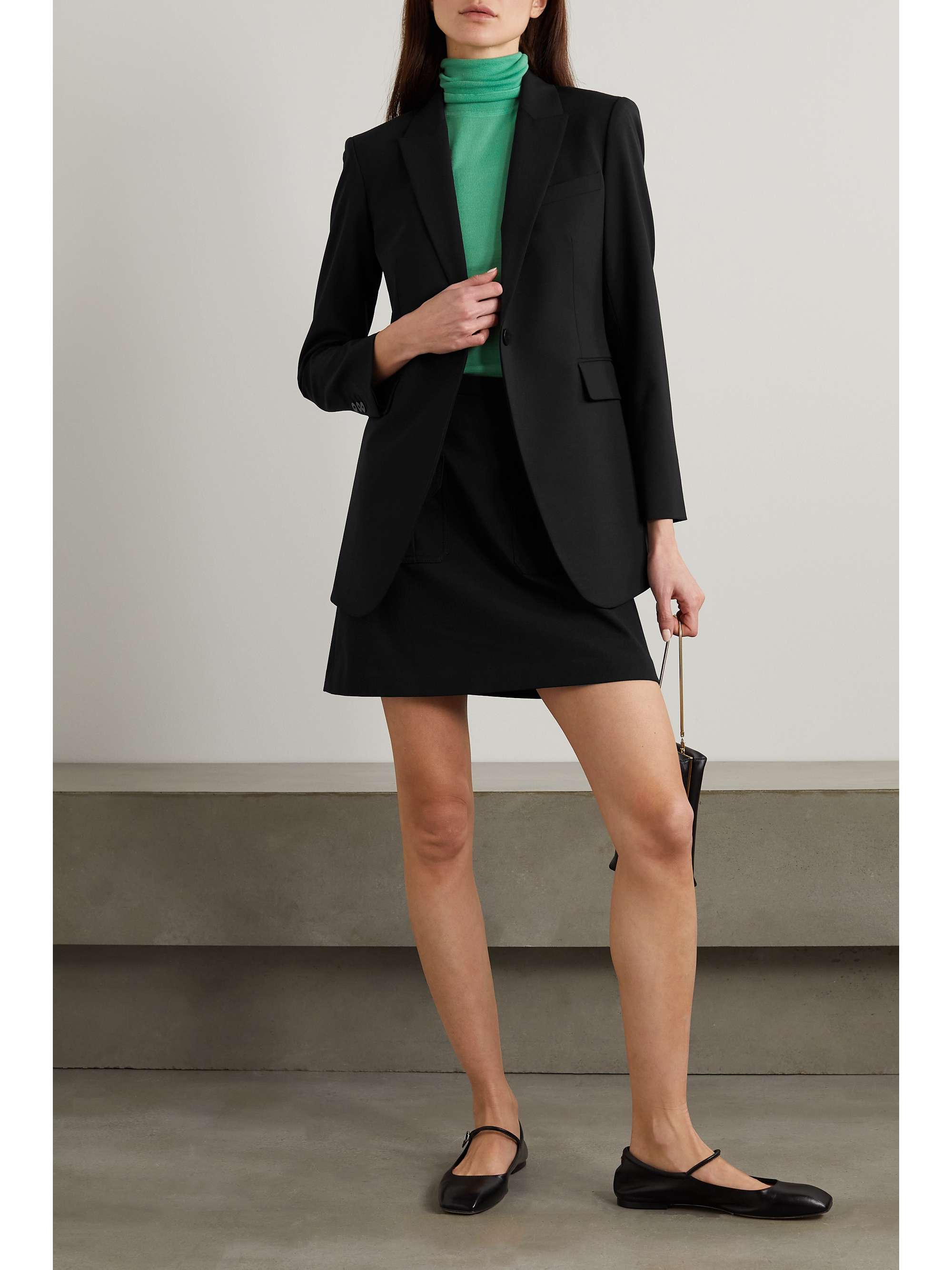THEORY Round Etiennette grain de poudre stretch-wool blazer
