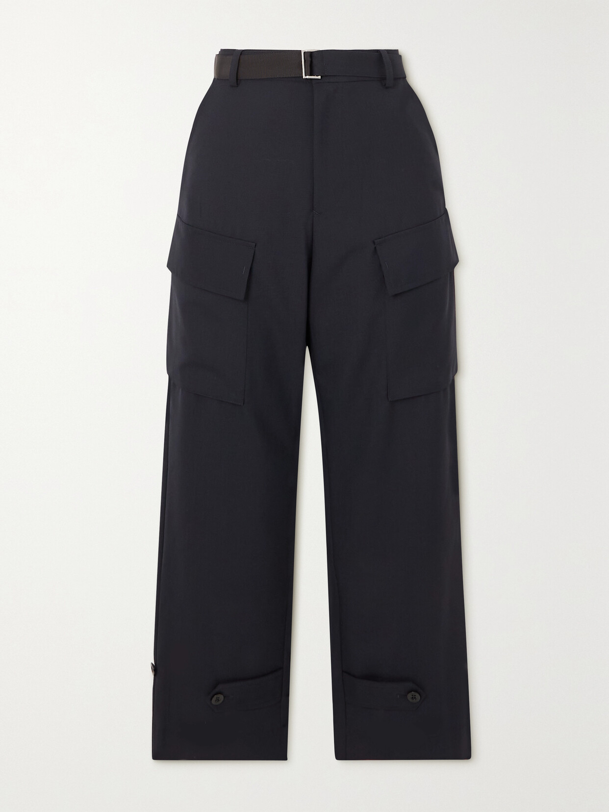 Sacai - Belted Woven Tapered Cargo Pants - Blue