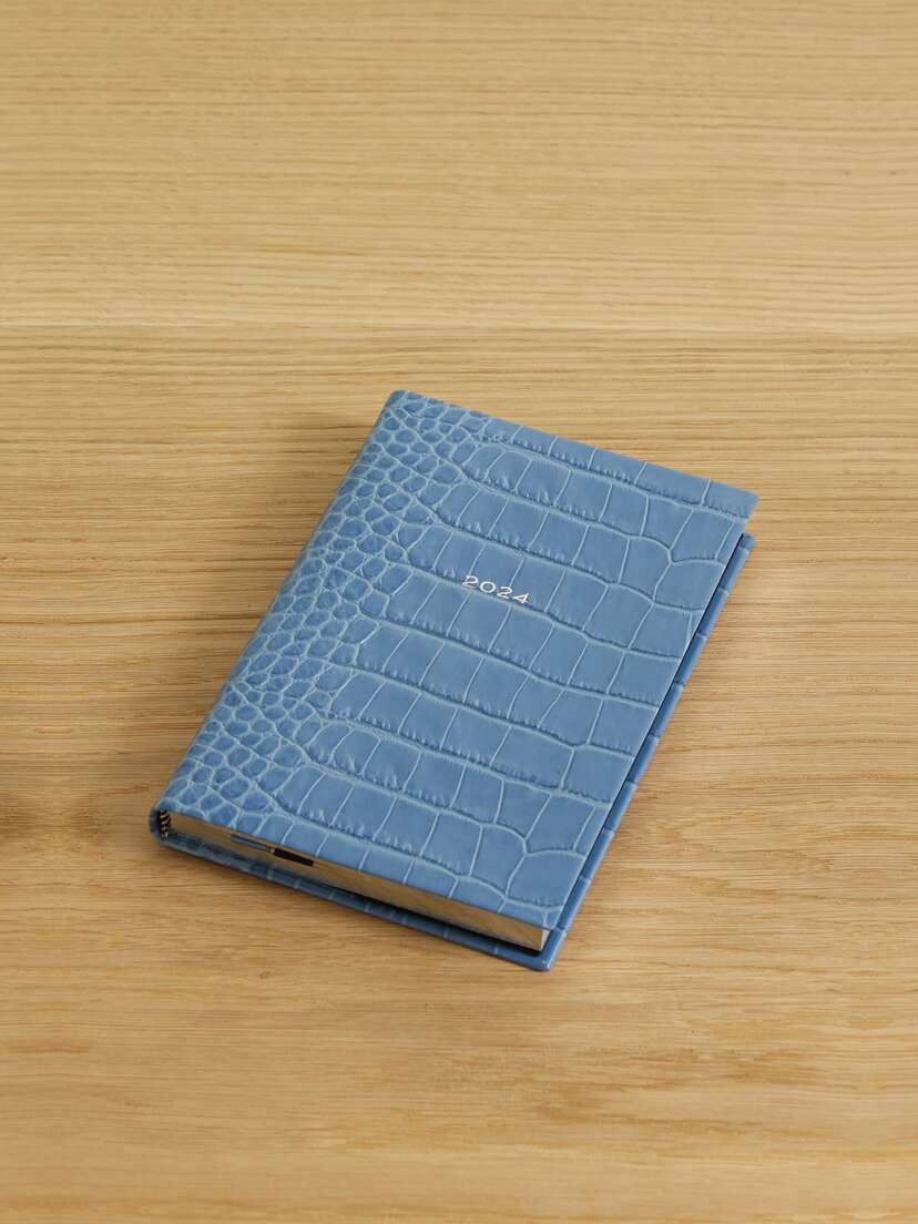 Smythson Panama Mara 2024 Croc-effect Leather Weekly Diary