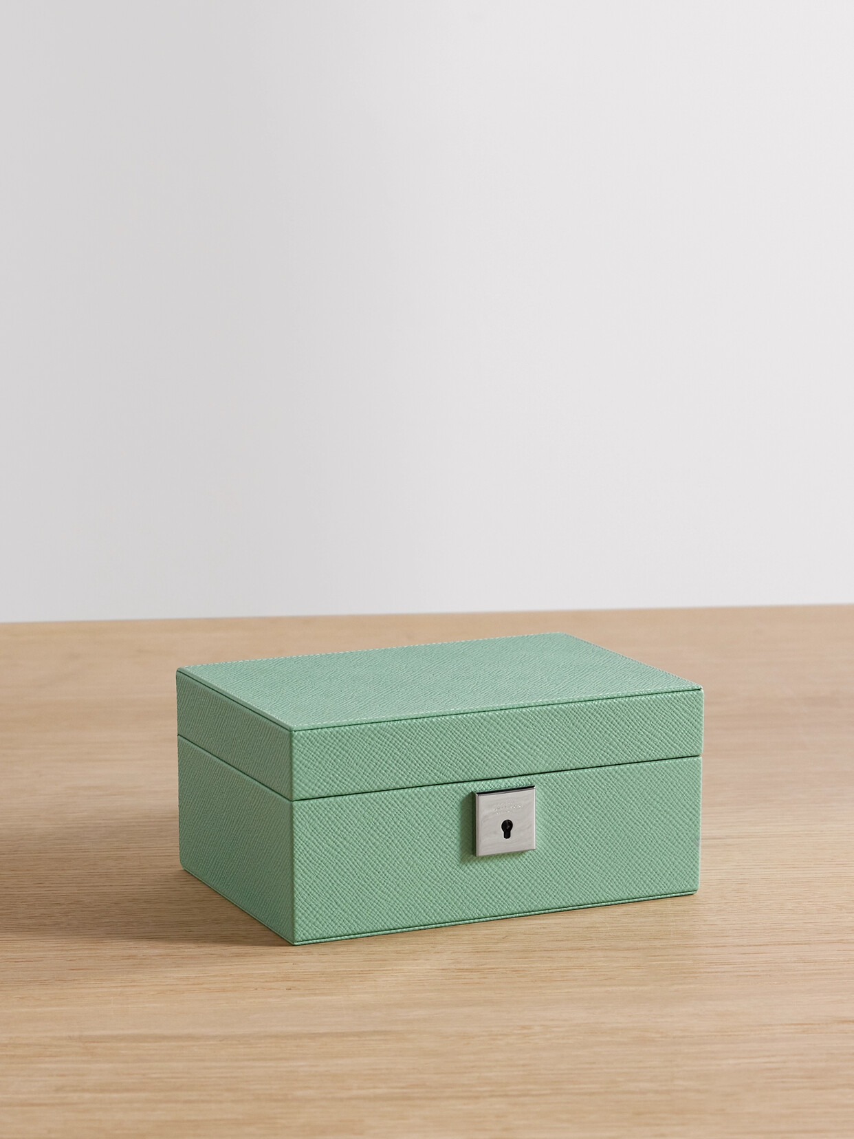 Smythson - Panama Textured-leather Jewelry Box - Green