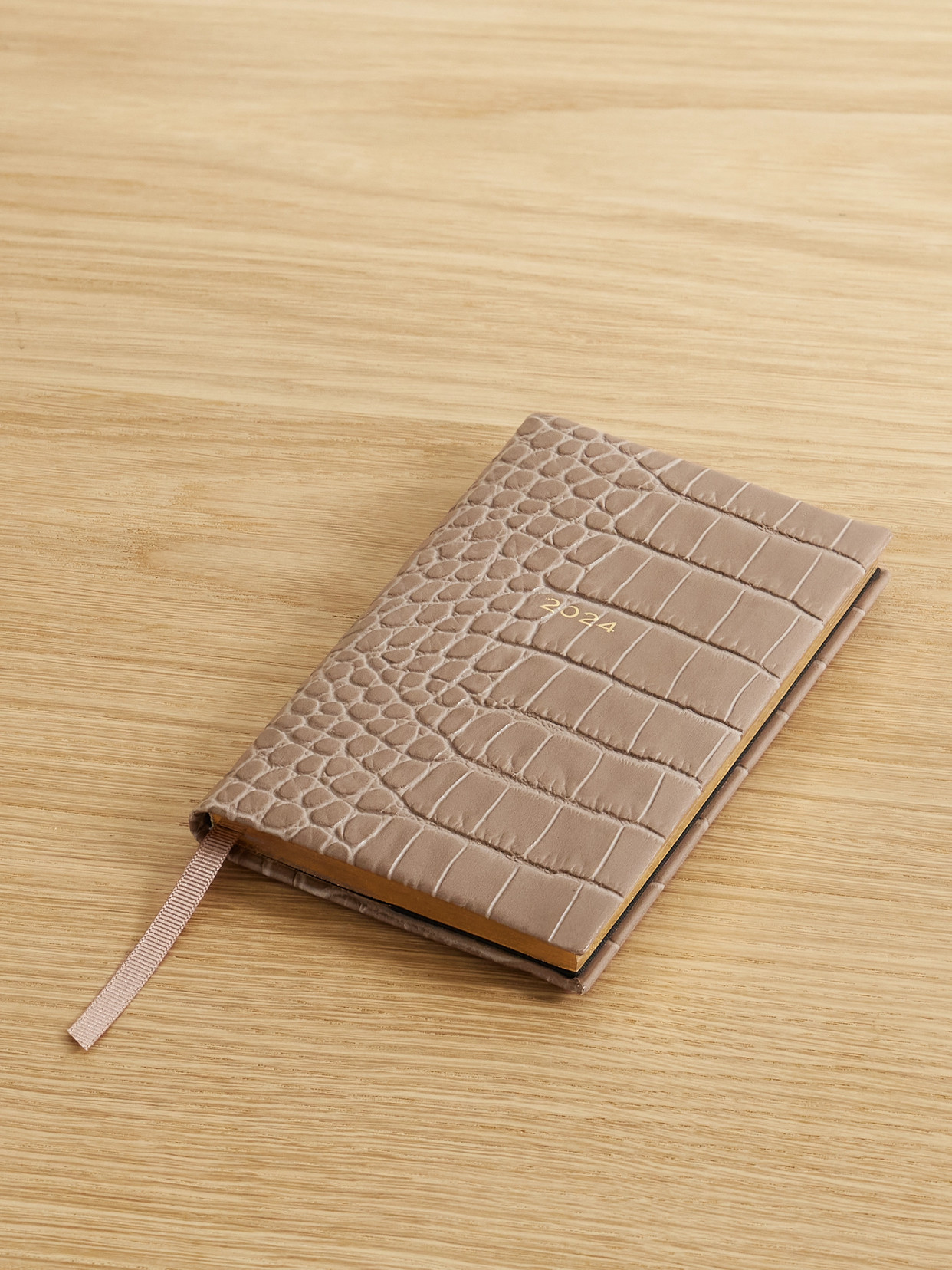 SMYTHSON - Panama Croc-effect Leather Notebook - Brown