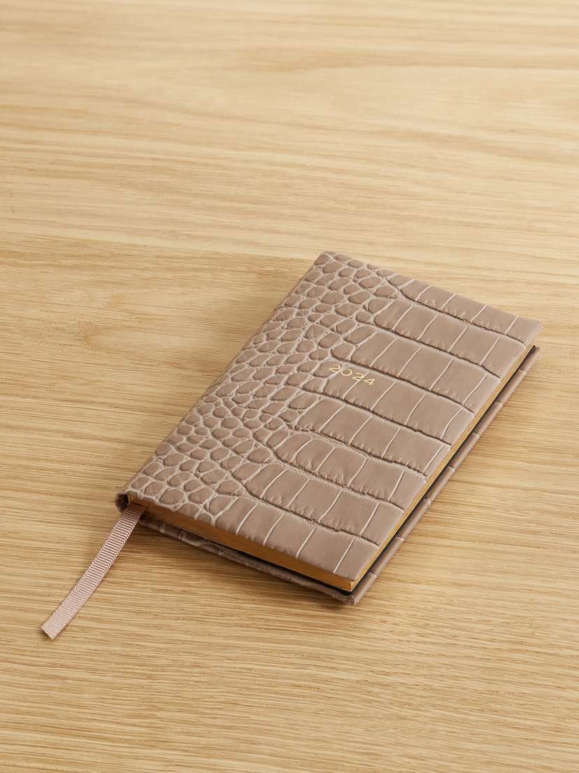 Smythson Panama Mara 2024 Croc-effect Leather Weekly Diary