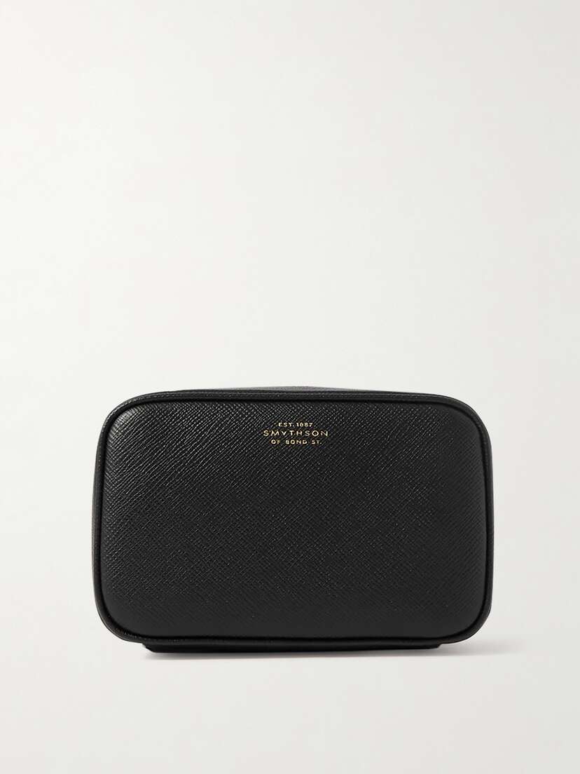 Smythson Panama Textured-leather Cosmetic Case