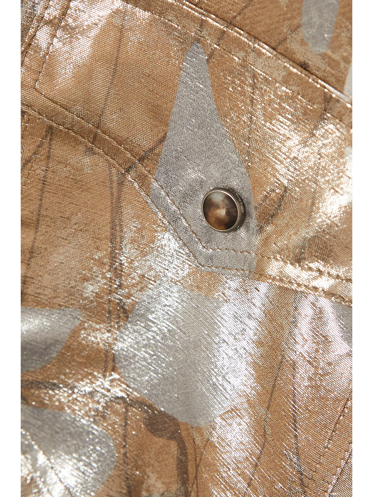 Shop Brunello Cucinelli Printed Metallic Silk-blend Shirt