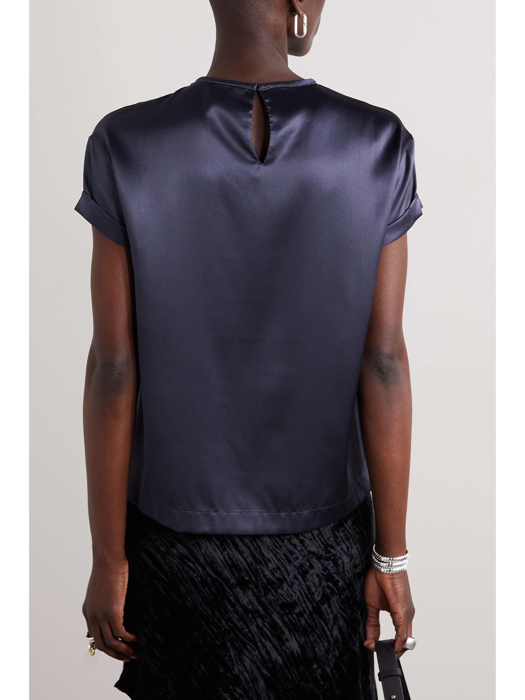 BRUNELLO CUCINELLI Silk-blend satin top | NET-A-PORTER