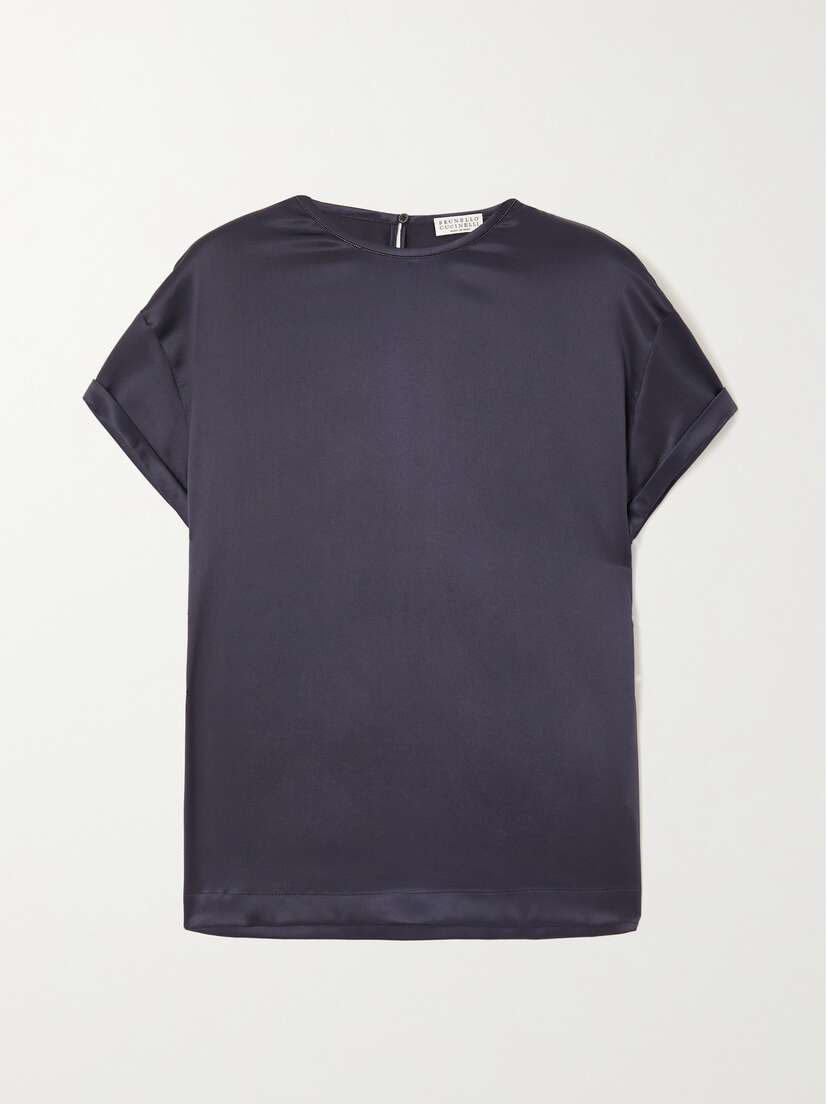 Brunello Cucinelli Silk-blend Satin Top - xx large