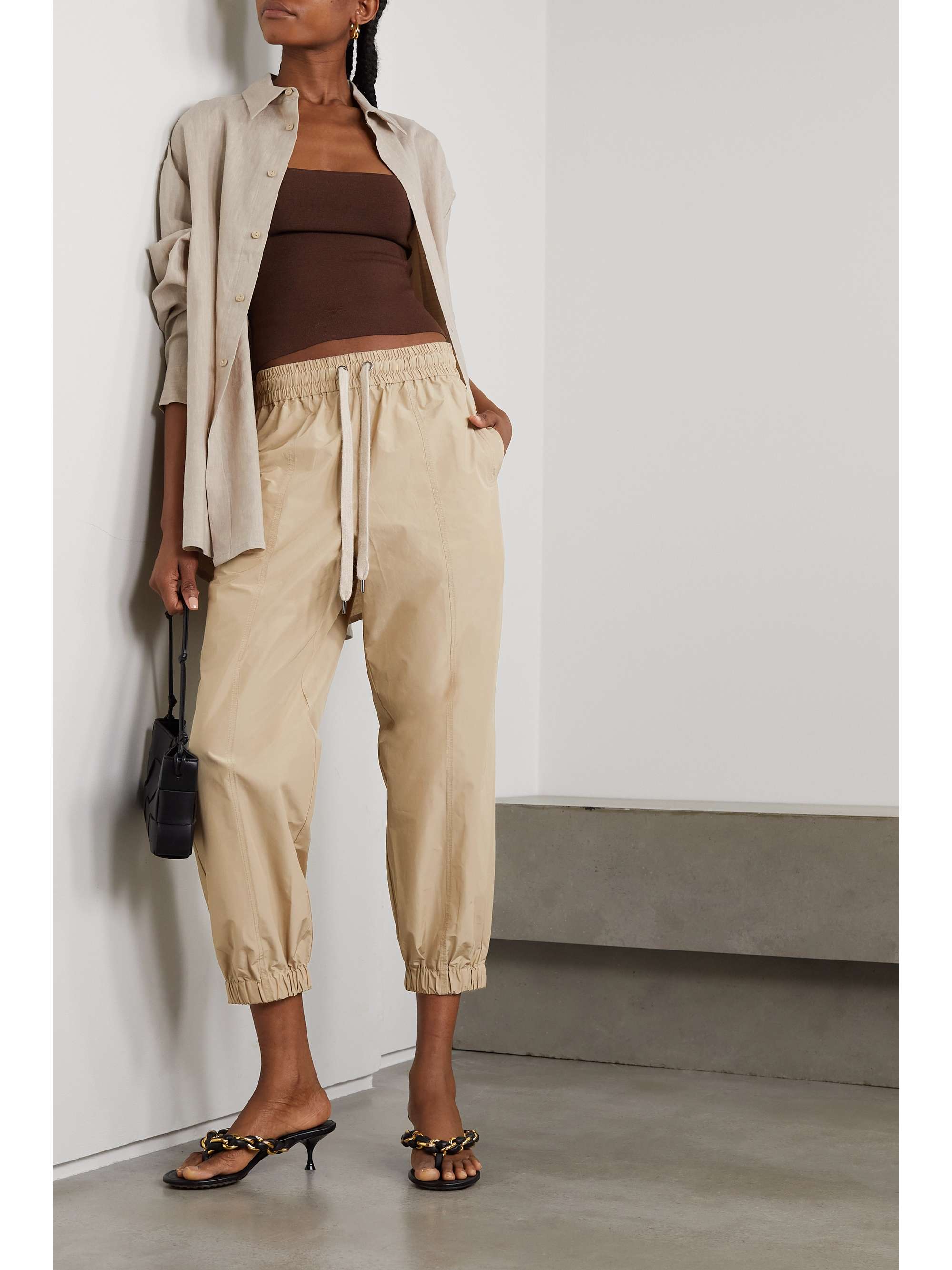 Brunello Cucinelli Cotton Drawstring Dress Pants, Pants