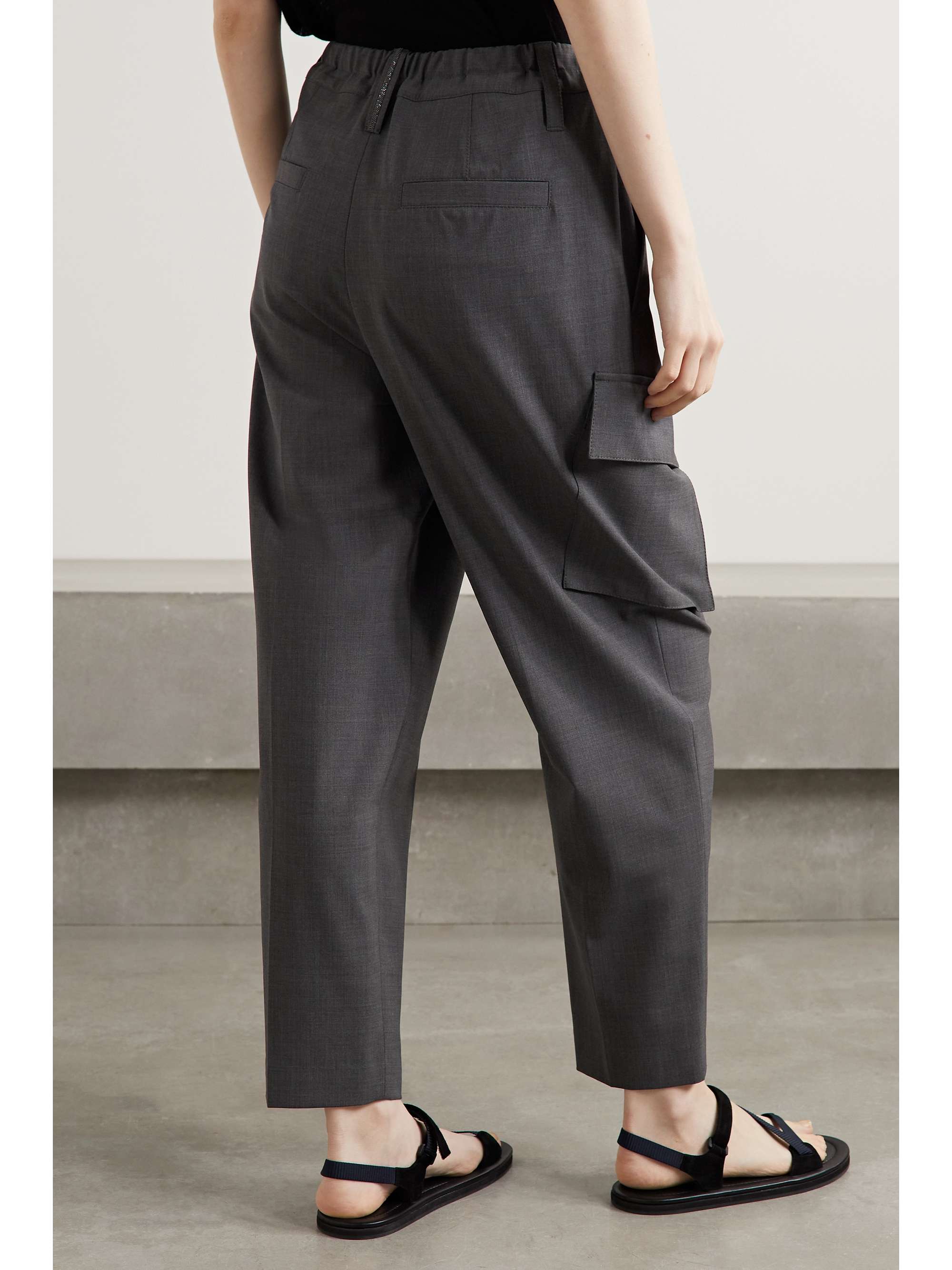BRUNELLO CUCINELLI Pleated wool-blend tapered pants
