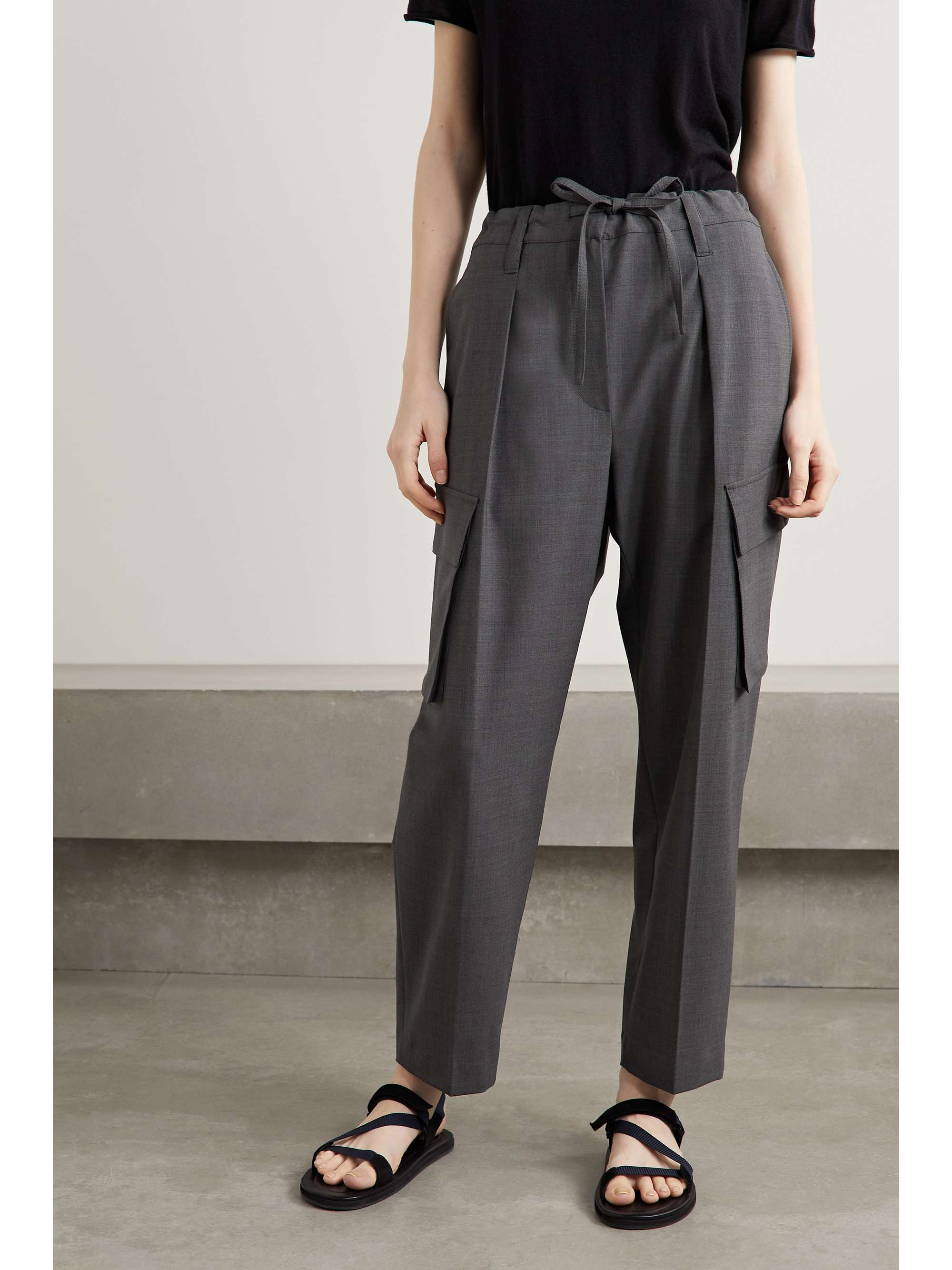 BRUNELLO CUCINELLI Pleated wool-blend tapered pants