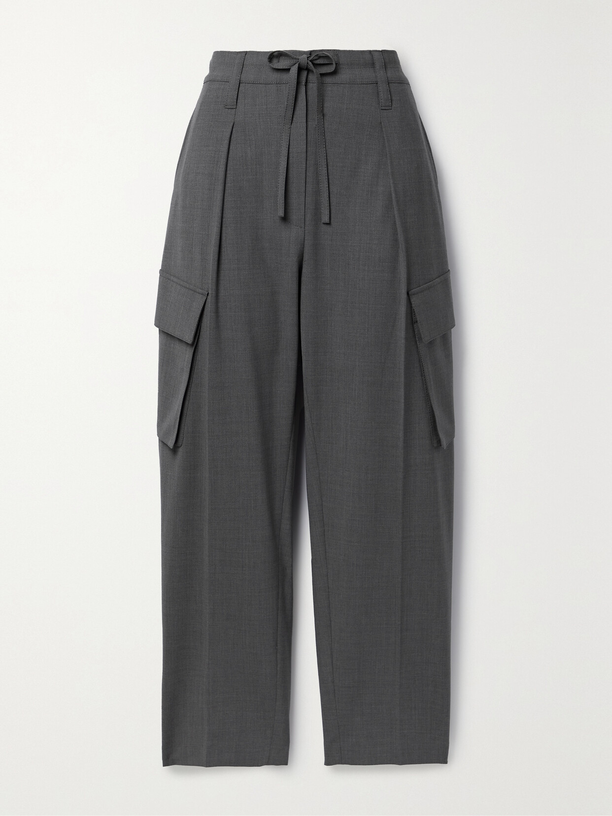 Brunello Cucinelli - Pleated Wool-blend Tapered Pants - Gray