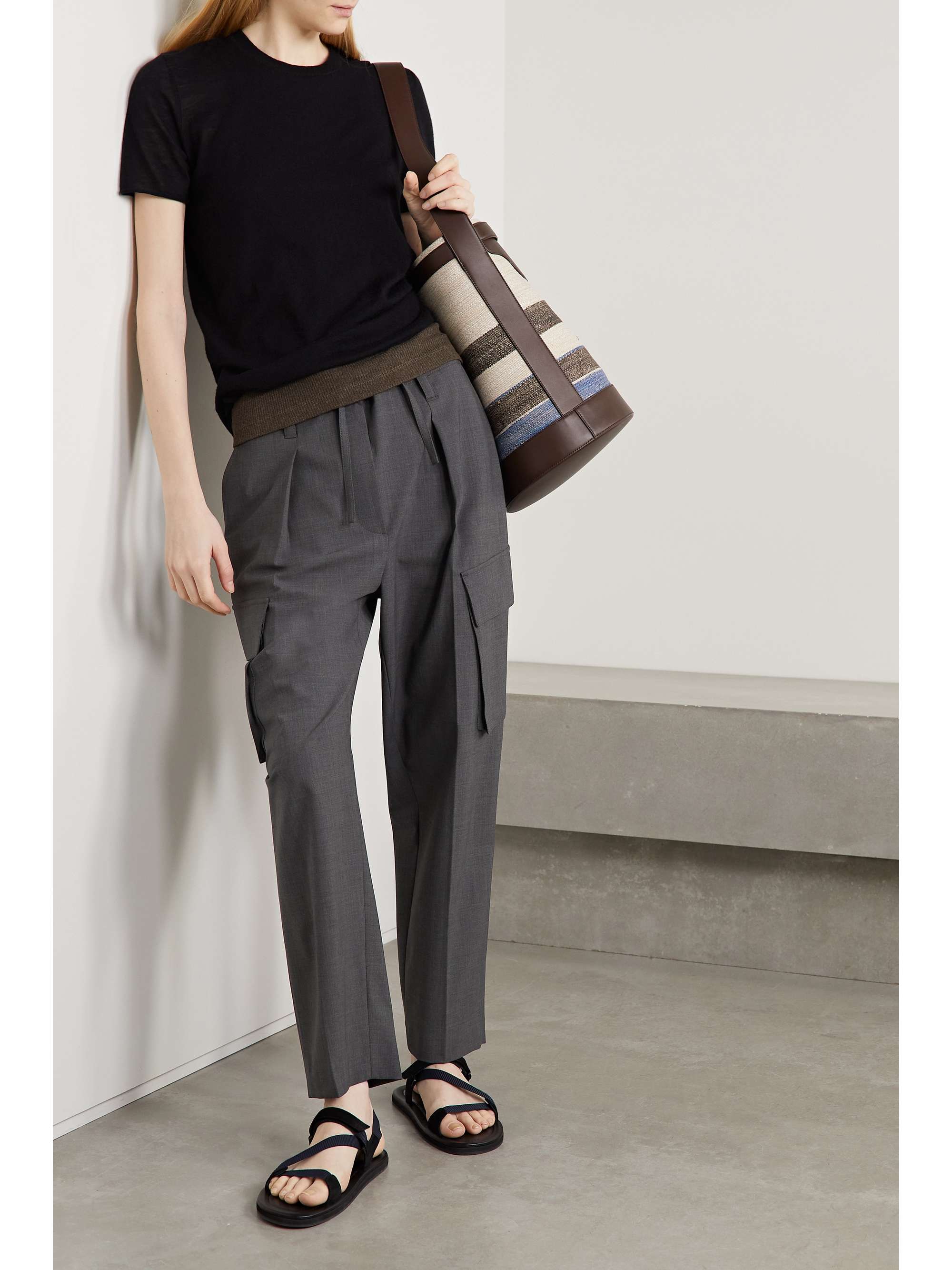 BRUNELLO CUCINELLI Pleated wool-blend tapered pants