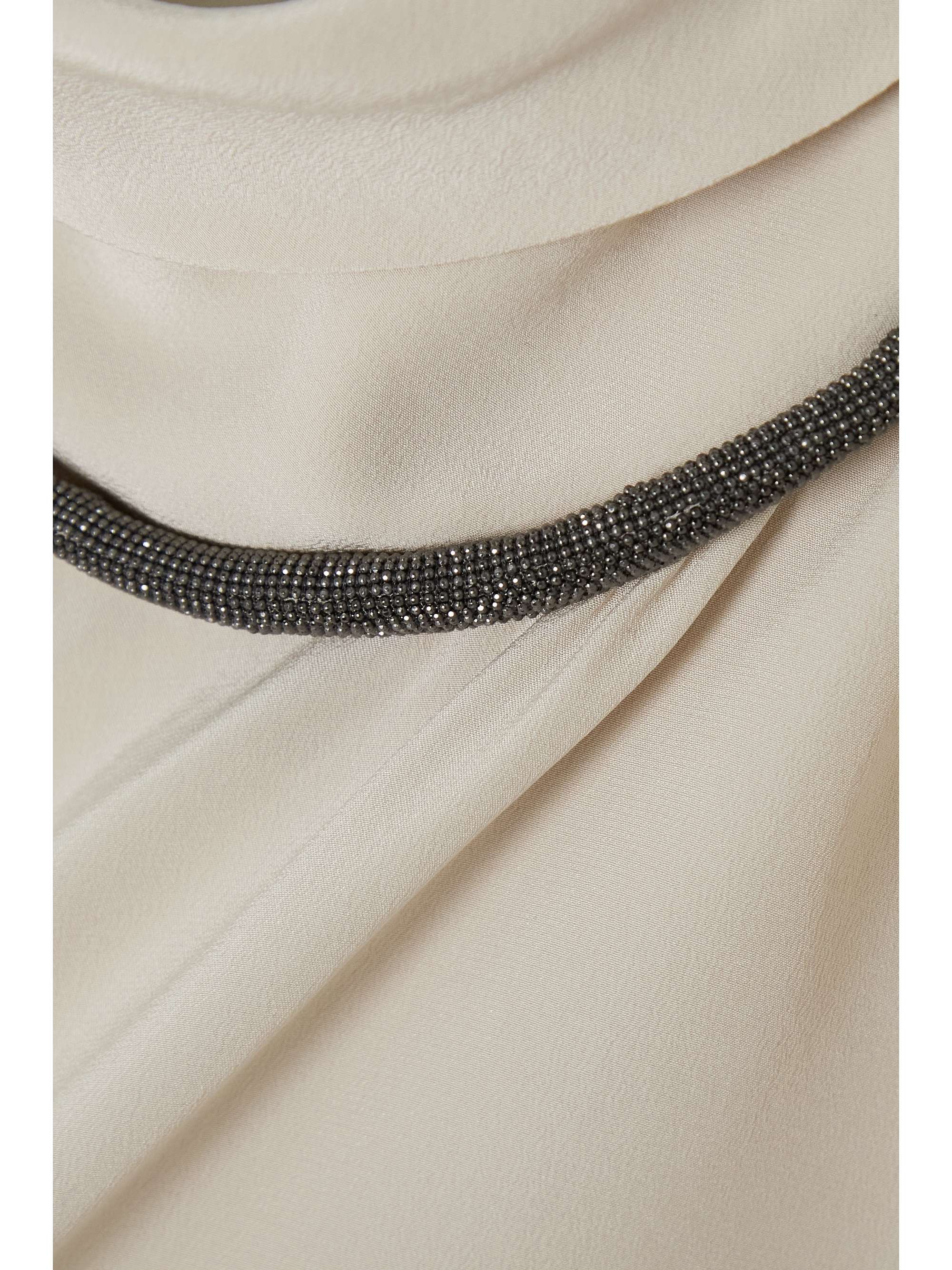 BRUNELLO CUCINELLI Lupetto embellished silk turtleneck top
