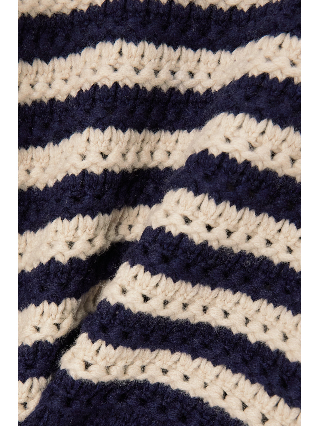Brunello Cucinelli Striped Wool, Cashmere And Silk-blend Turtleneck Sweater In Blue