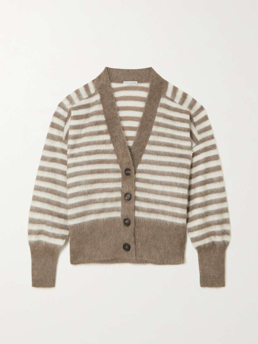 Brunello Cucinelli Striped Knitted Cardigan - xx large