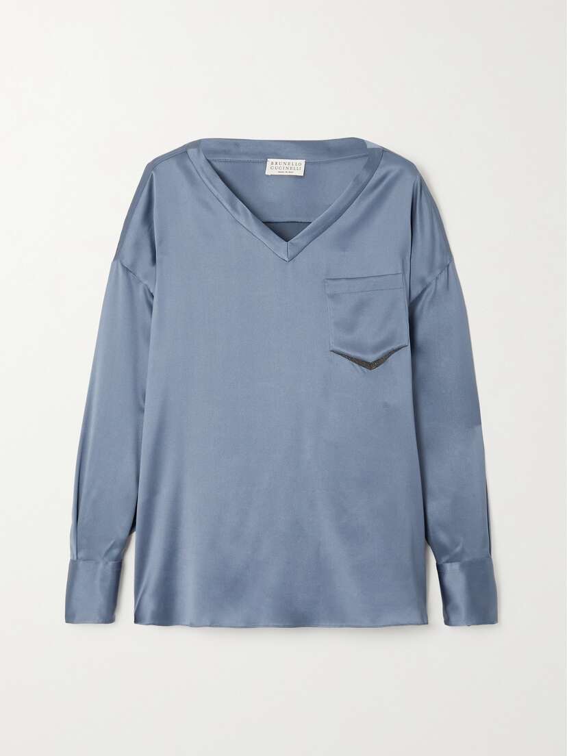 Brunello Cucinelli — Stretch-silk satin top