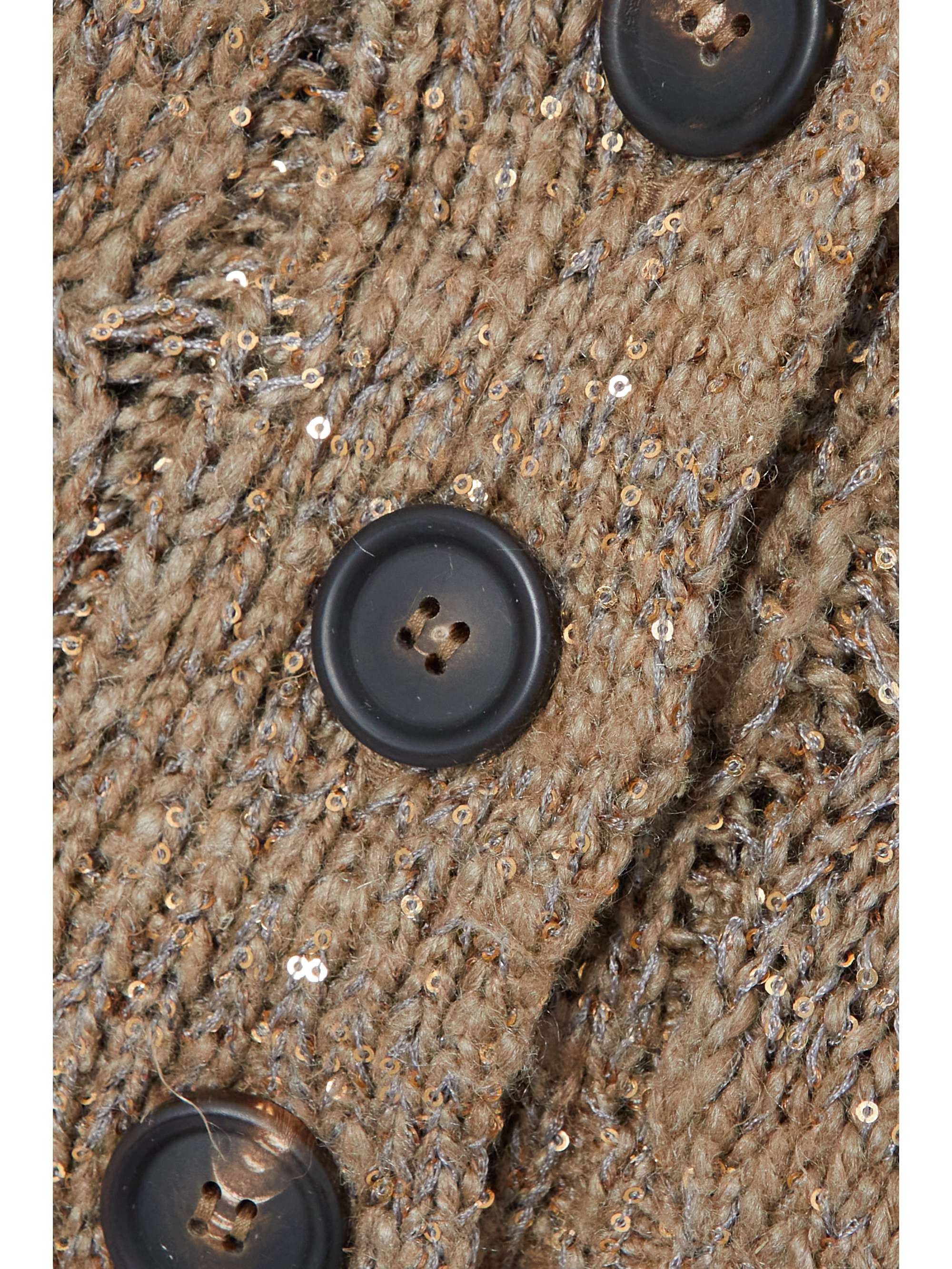 BRUNELLO CUCINELLI Sequin-embellished cable-knit cardigan