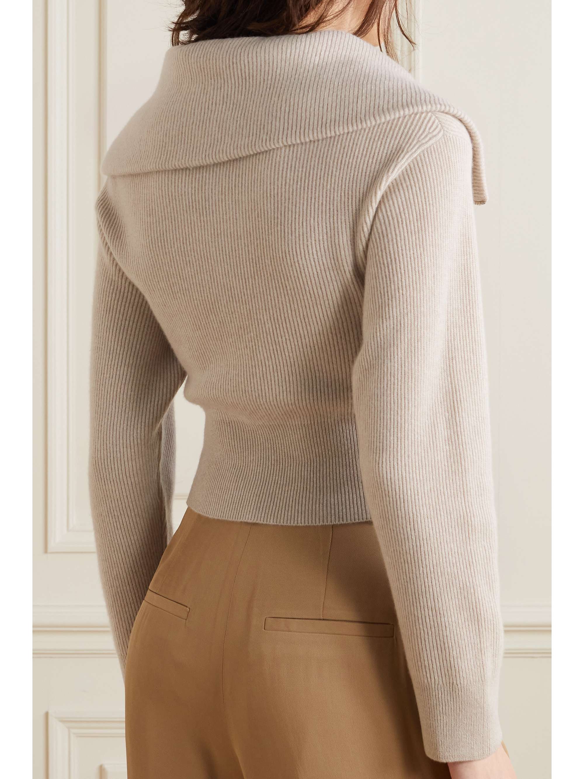 BRUNELLO CUCINELLI Cropped ribbed cashmere cardigan