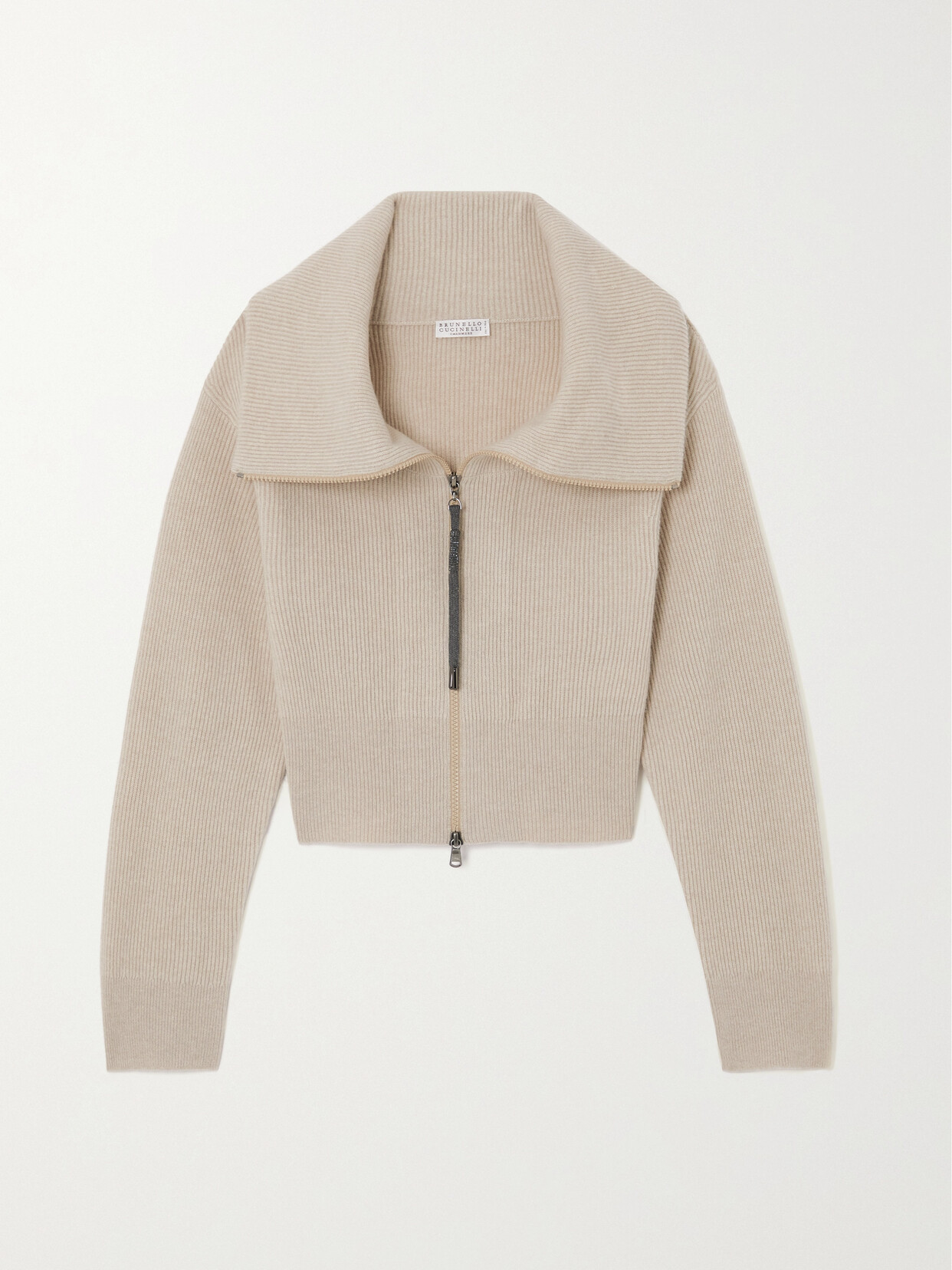 Brunello Cucinelli - Cropped Ribbed Cashmere Cardigan - Neutrals