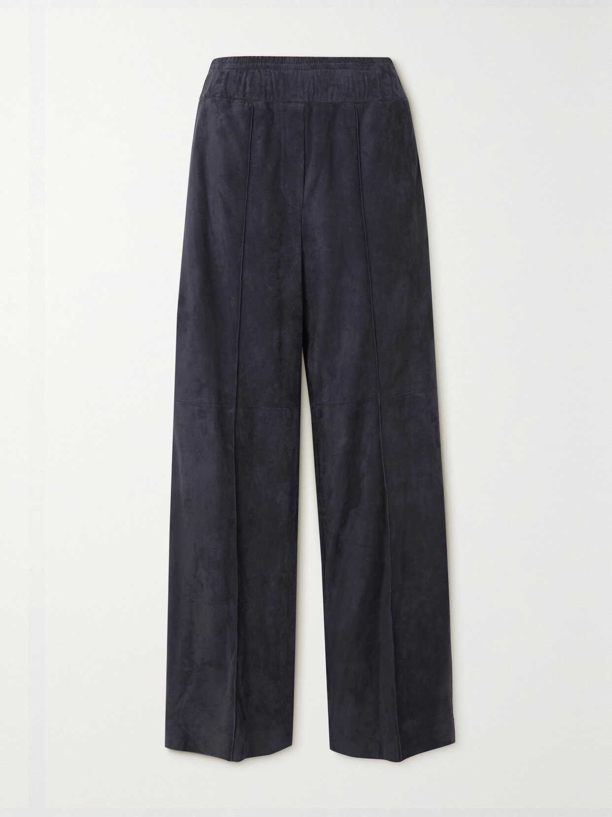 Brunello Cucinelli Suede Wide-leg Pants In Blue