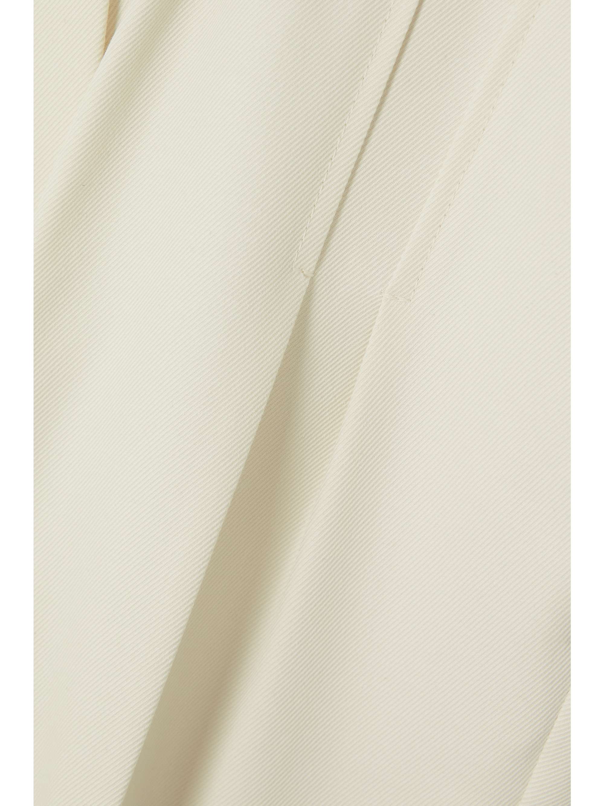 BRUNELLO CUCINELLI Cropped pleated cotton-blend twill tapered pants