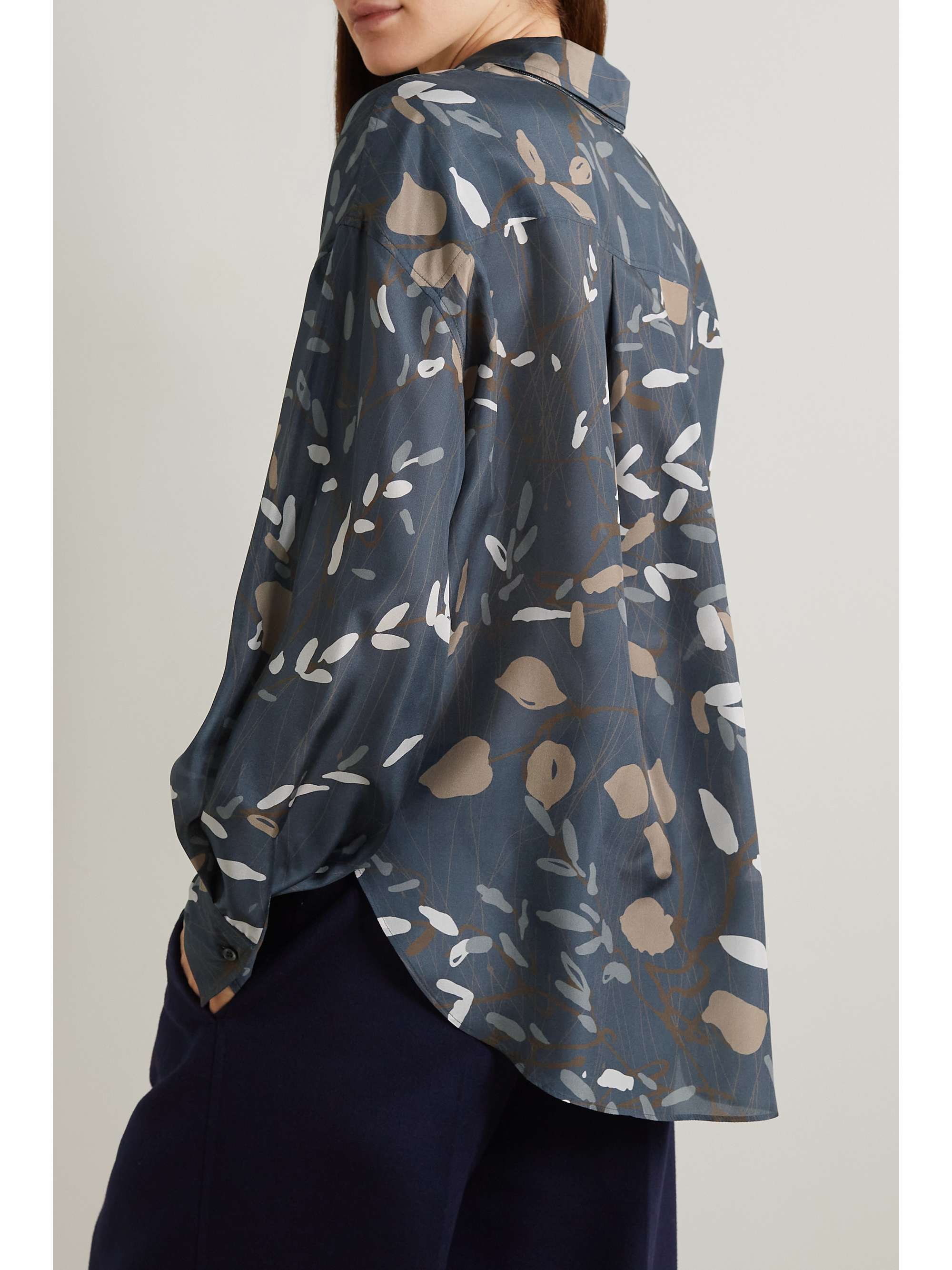BRUNELLO CUCINELLI Printed silk-voile shirt