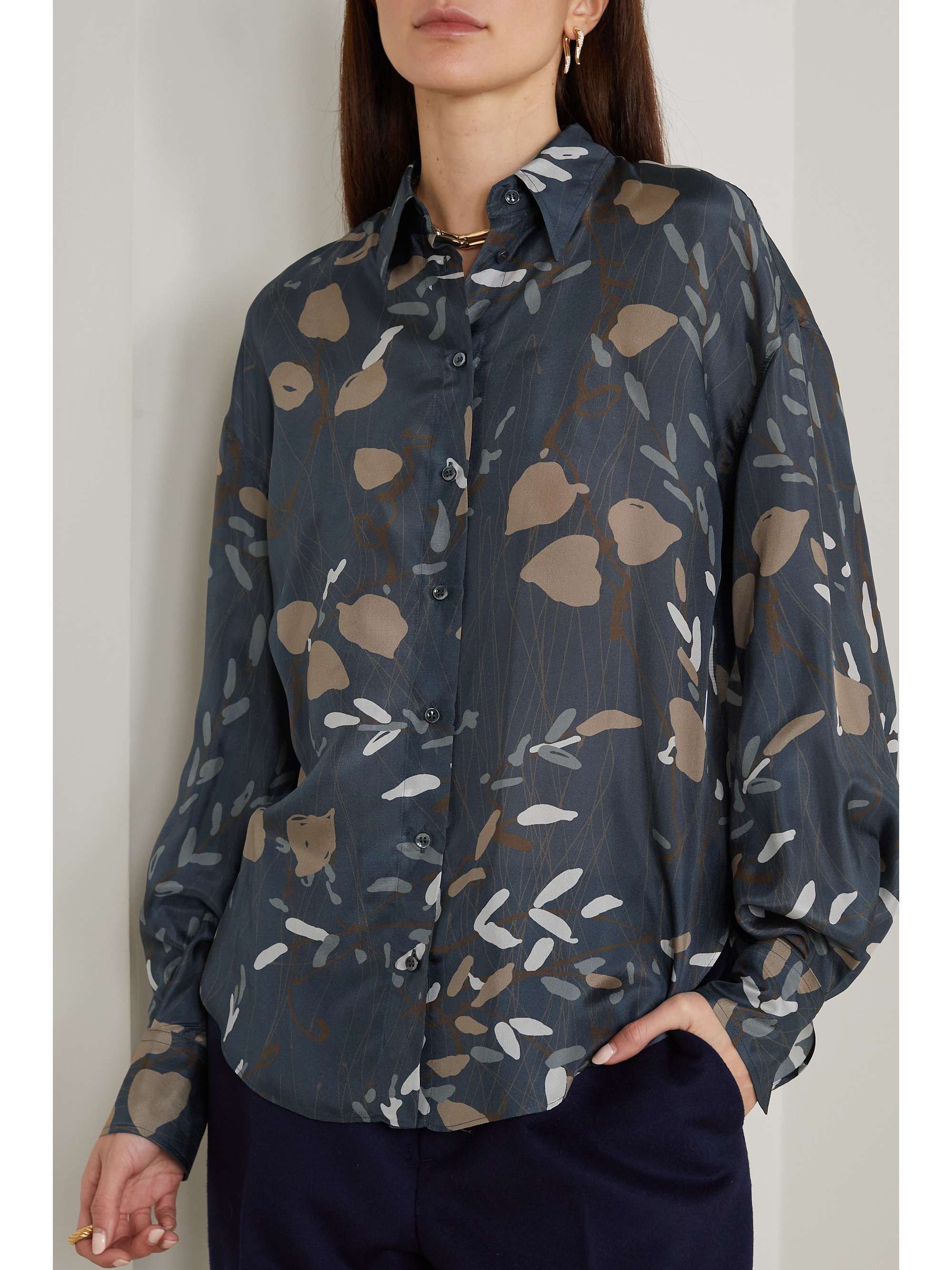 BRUNELLO CUCINELLI Printed silk-voile shirt
