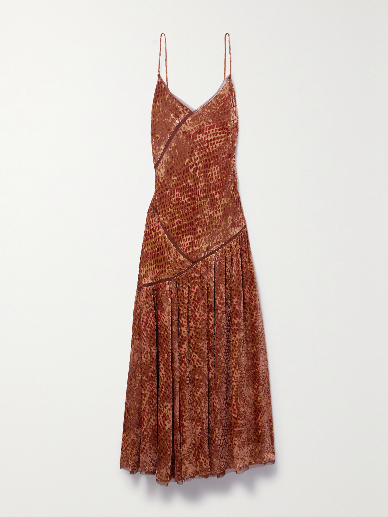 Ulla Johnson - Elodie Silk-trimmed Devoré-velvet Midi Dress - Metallic