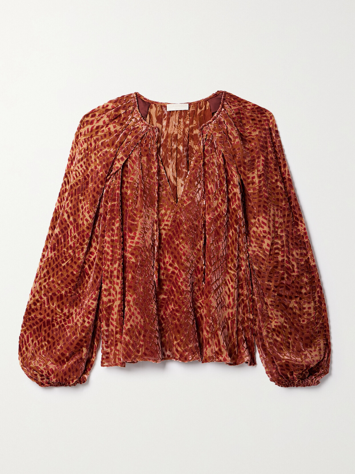 Ulla Johnson Pauline Printed Devoré Velvet Blouse